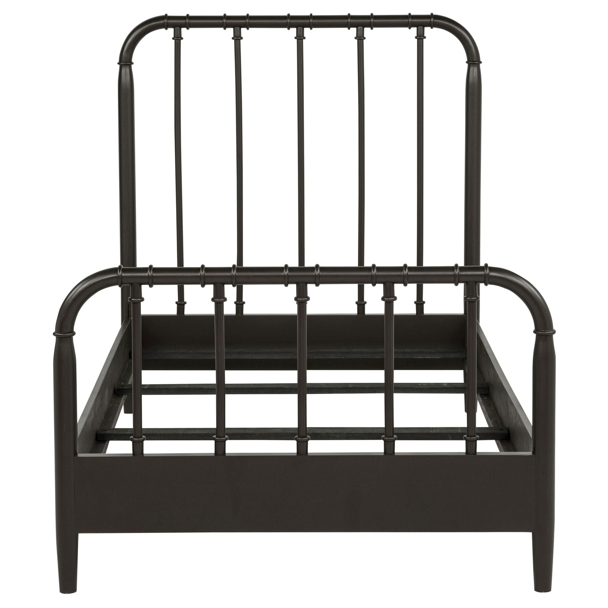 Rocco All Wood Water Pipe Open Frame Twin Bed Dark Bronze