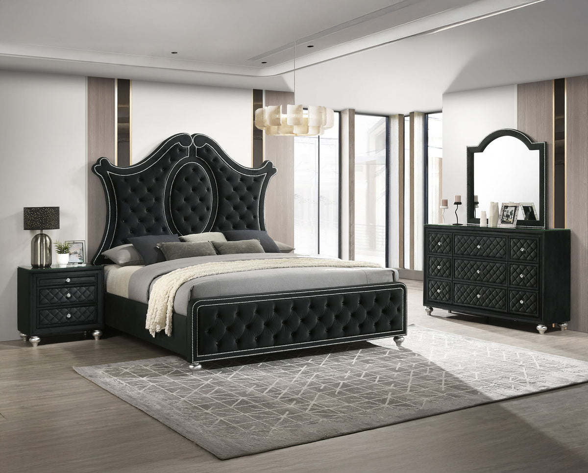 Cameo - Dresser & Mirror - Black