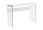 Accent Console Table For Entryway, Glossy Contemporary & Modern - White