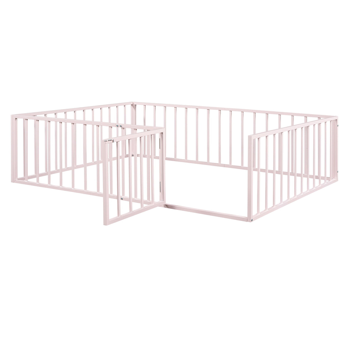 Metal Floor Bed Frame With Fence And Door