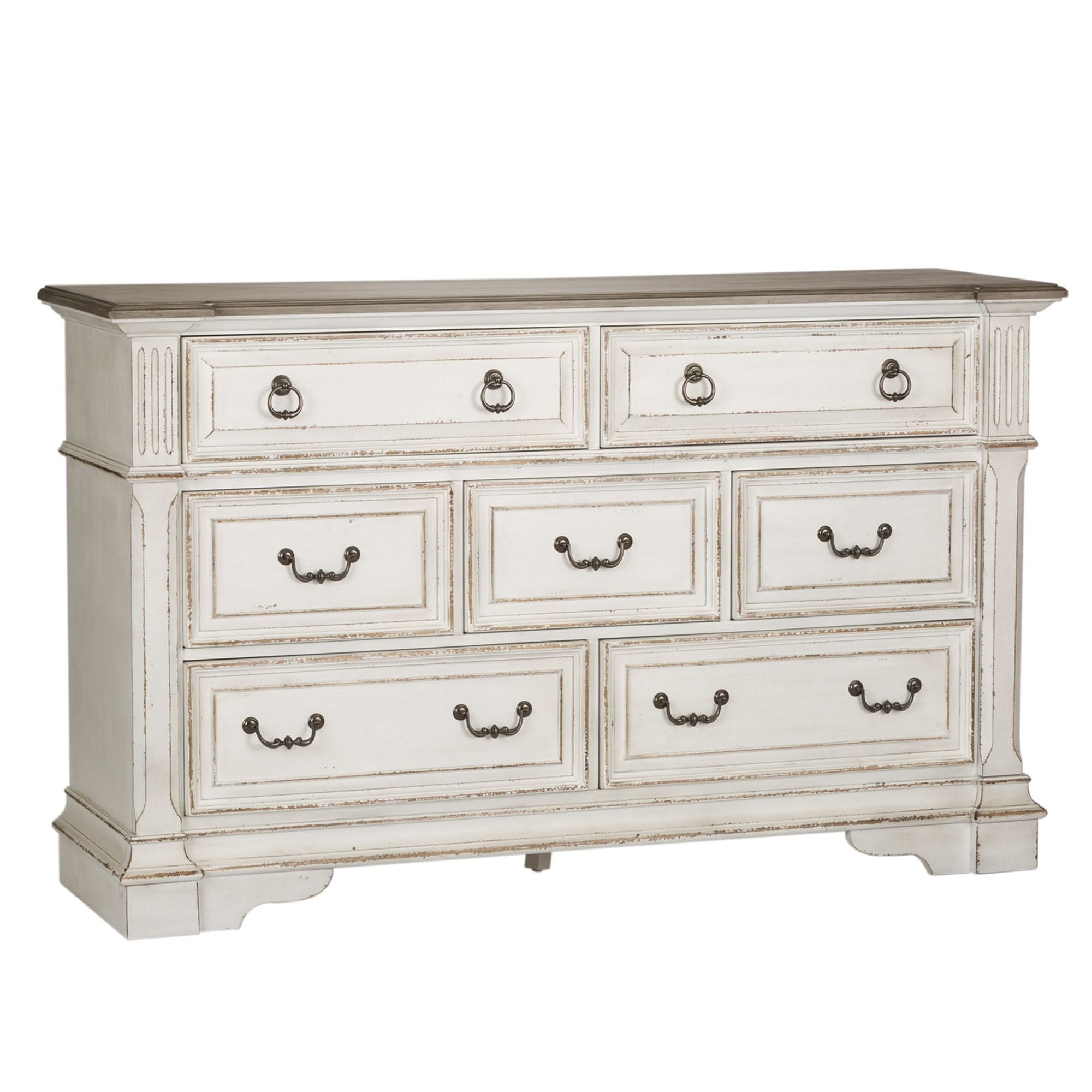 Abbey Park - 7 Drawer Dresser - Antique White