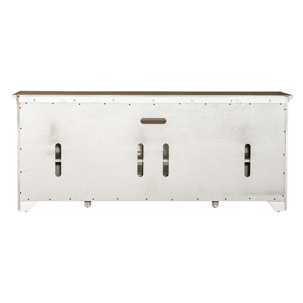 Farmhouse Reimagined - Entertainment 72" TV Stand - Antique White / Chestnut Tops