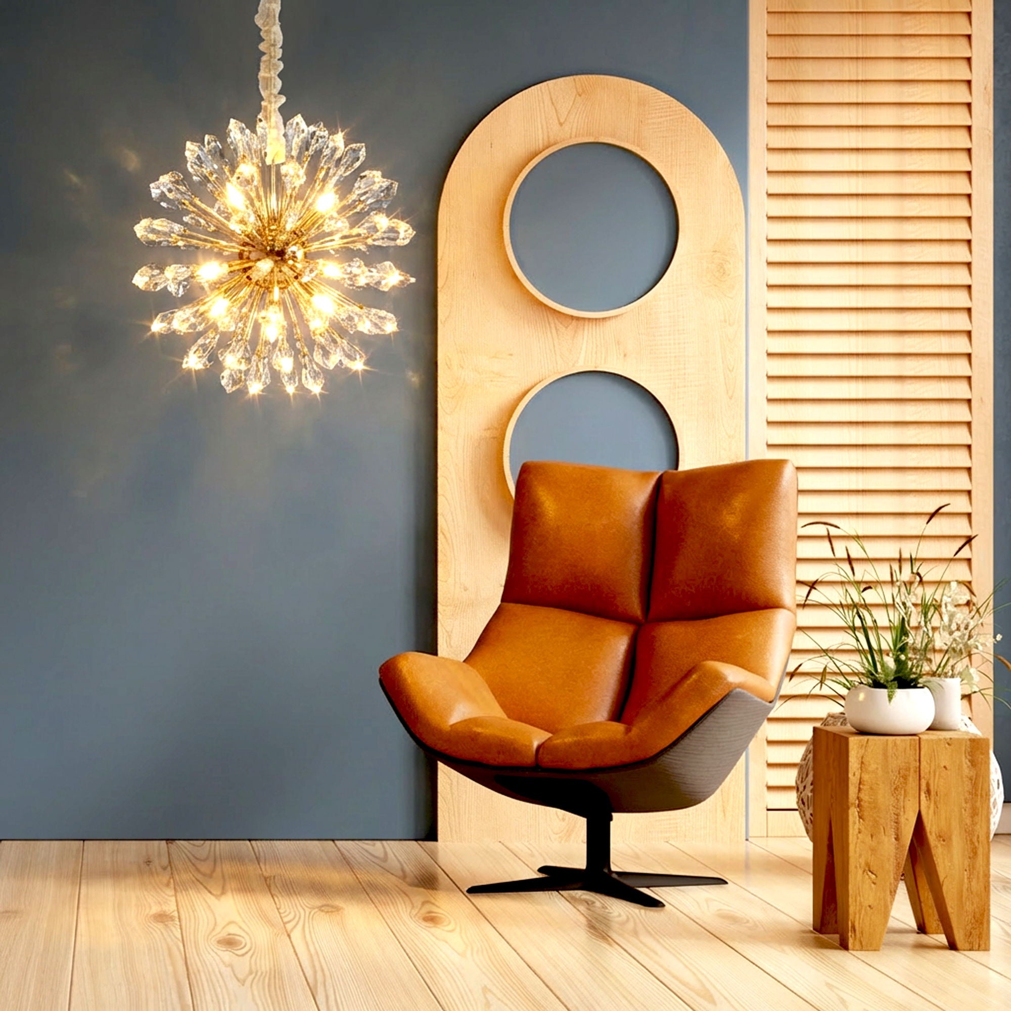 Michael Amini Lighting - Solara 24" Round Crystal LED Chandelier - Gold