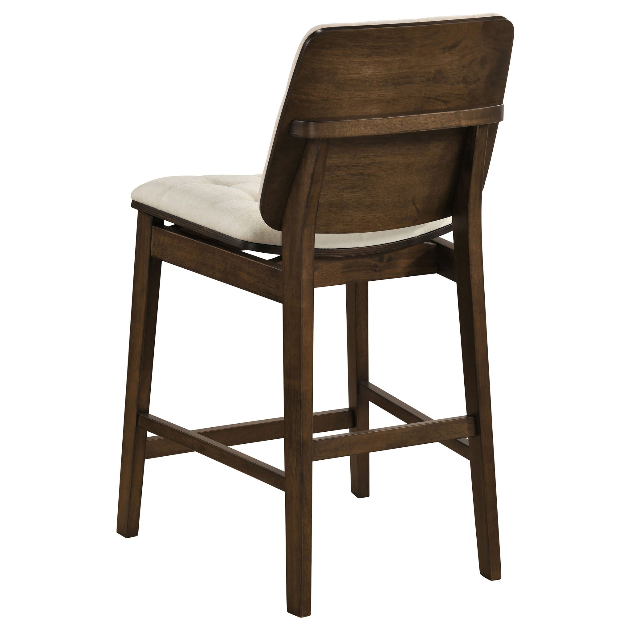 Redbridge Velvet Upholstered Counter Chair Cream and Walnut (Set of 2)