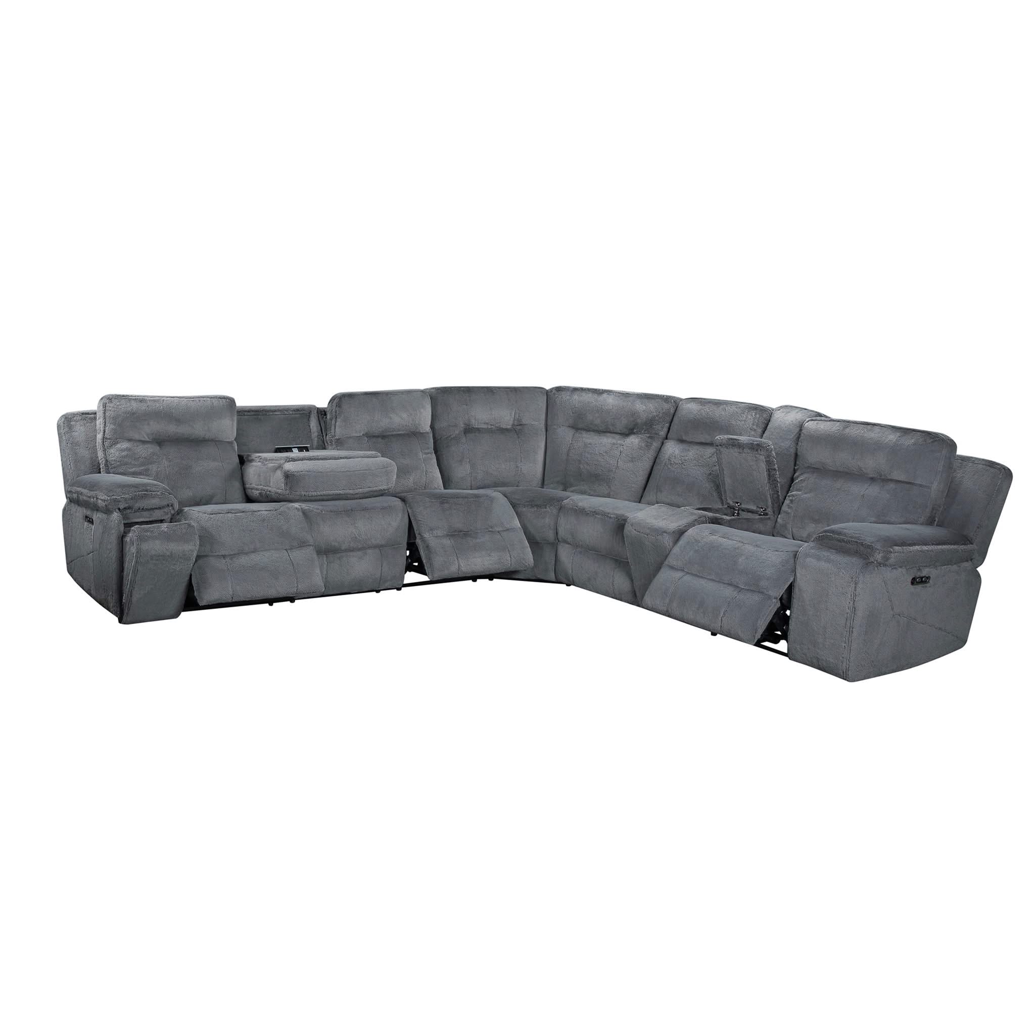 Teddy - 3 Piece Power Sectional - Gray