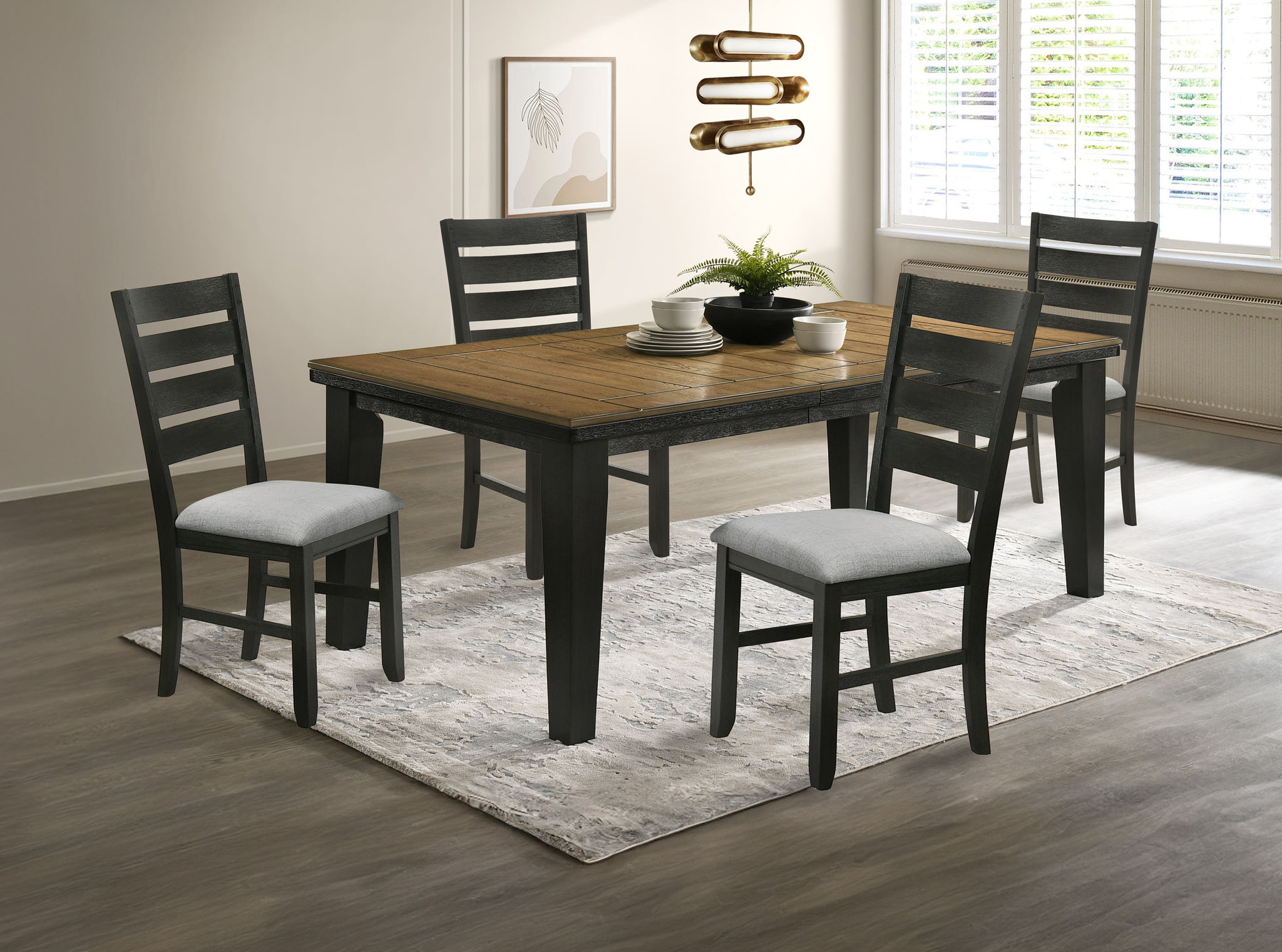 Bardstown - 5 Piece Dining Room Set - Wheat / Charcoal