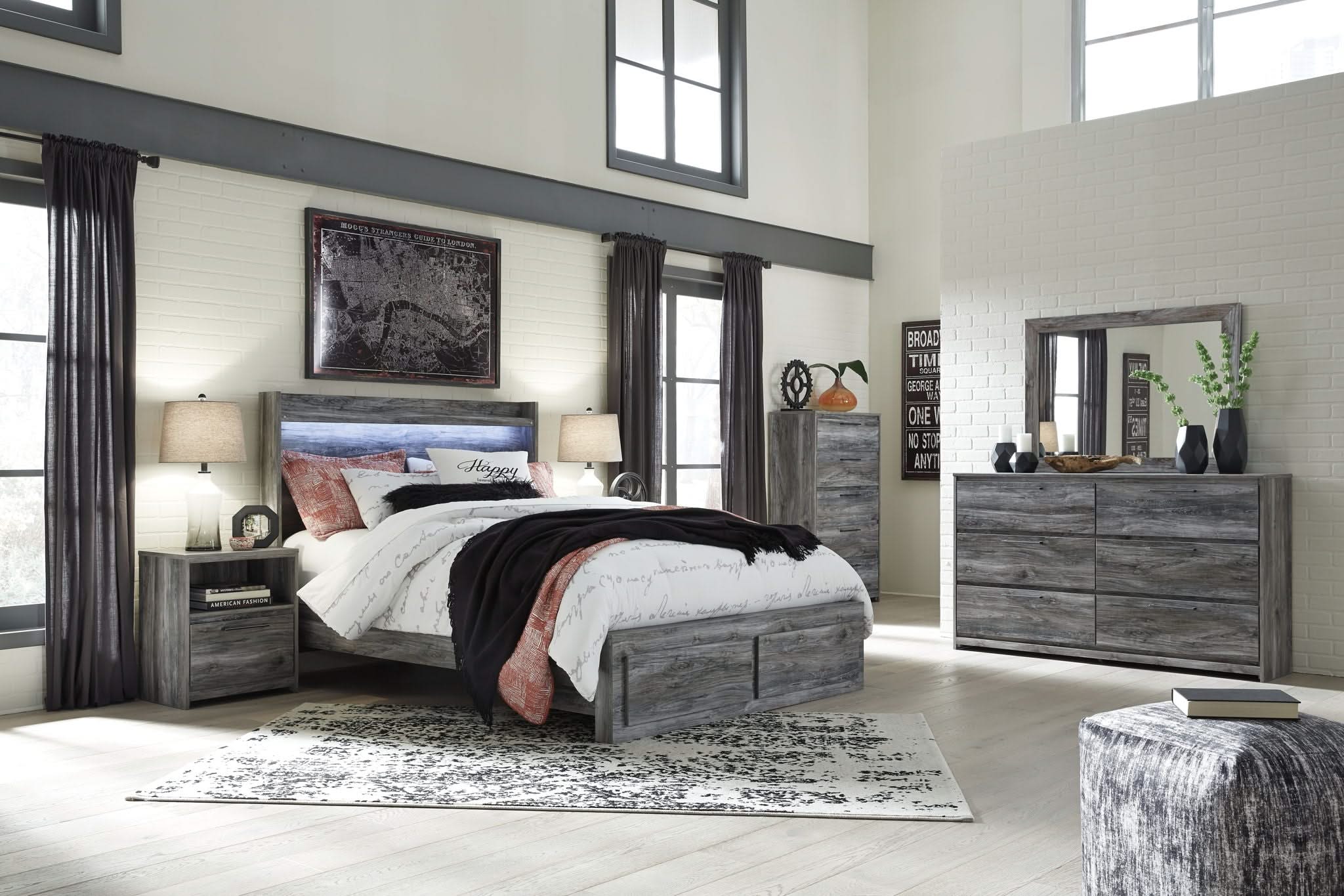 Baystorm - Panel Bedroom Set - Gray