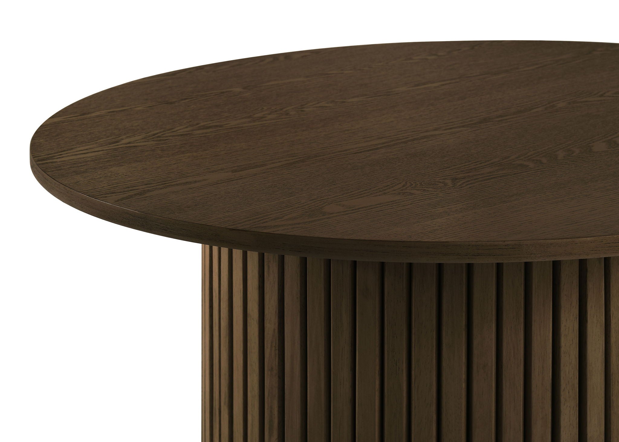 Hamlyn 3-piece Round Fluted Coffee and End Table Set Walnut