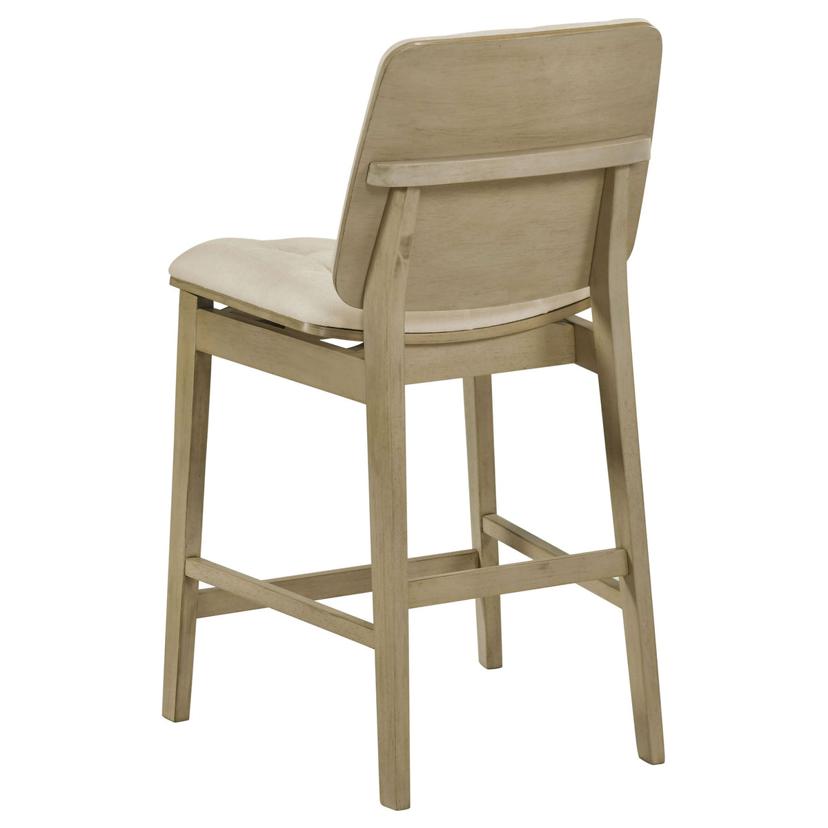 Redbridge Velvet Upholstered Counter Chair Cream and Natural Oak (Set of 2)