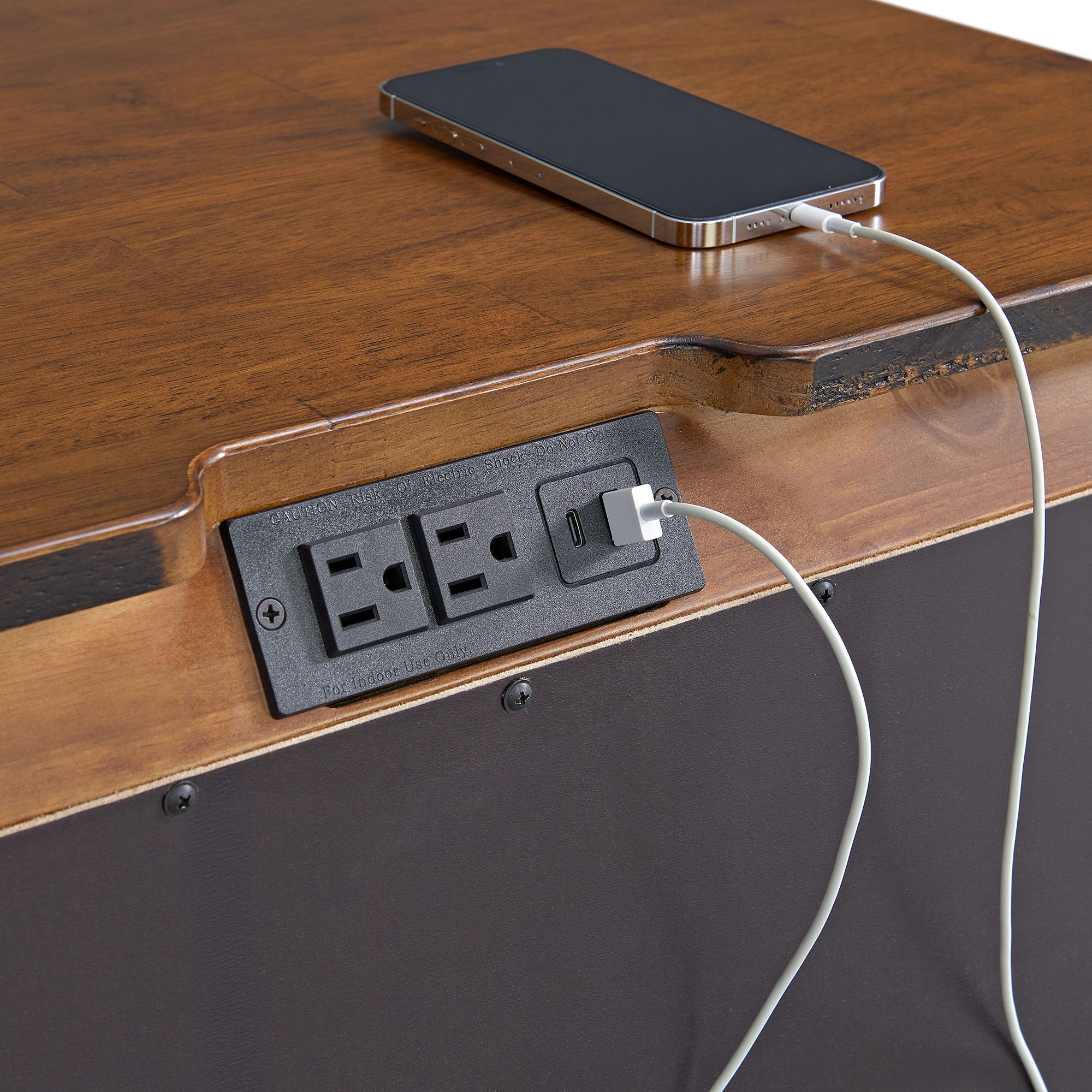 Gage - 3-Drawer Nightstand With USB And Power - Chestnut