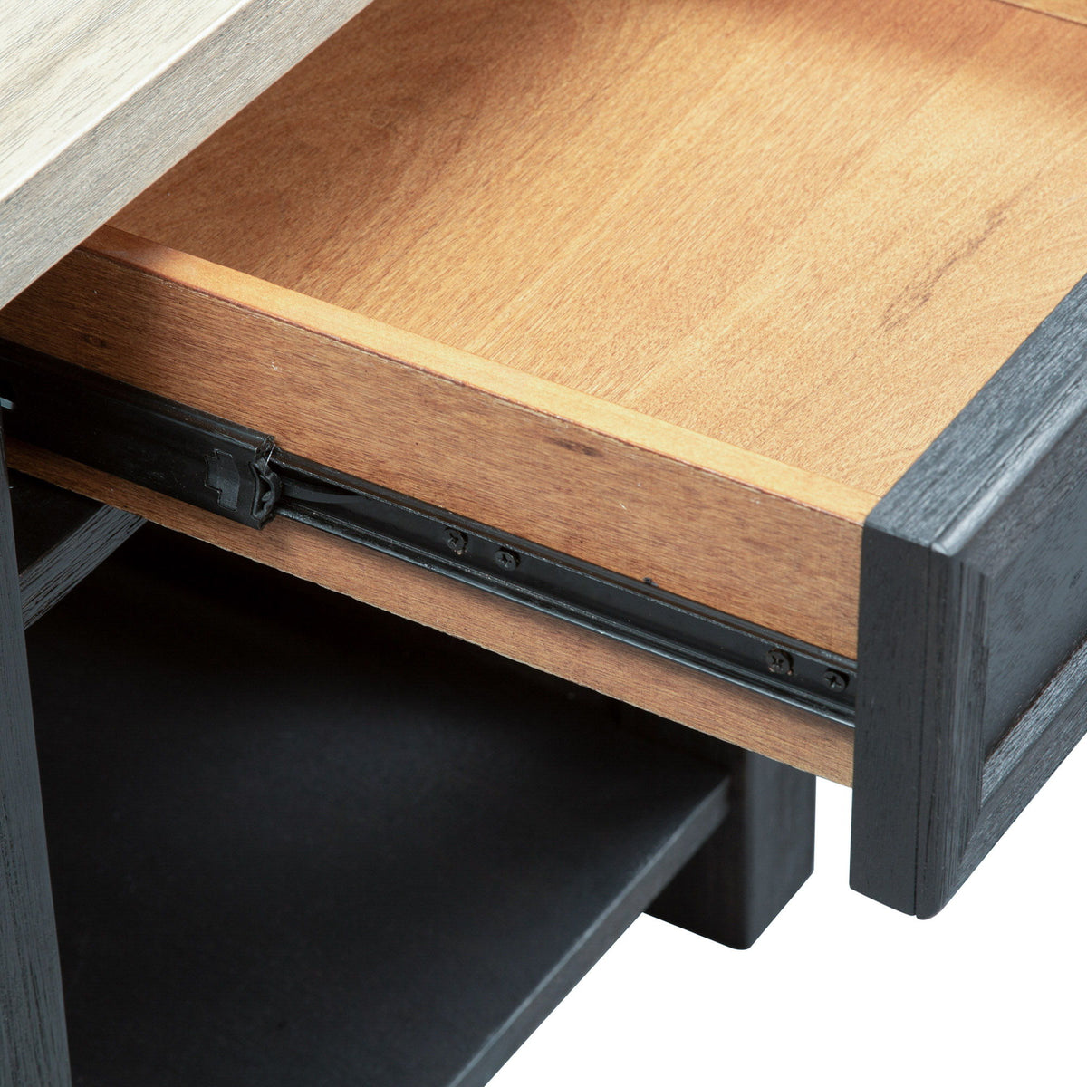 Heatherbrook - Drawer End Table - Charcoal & Ash