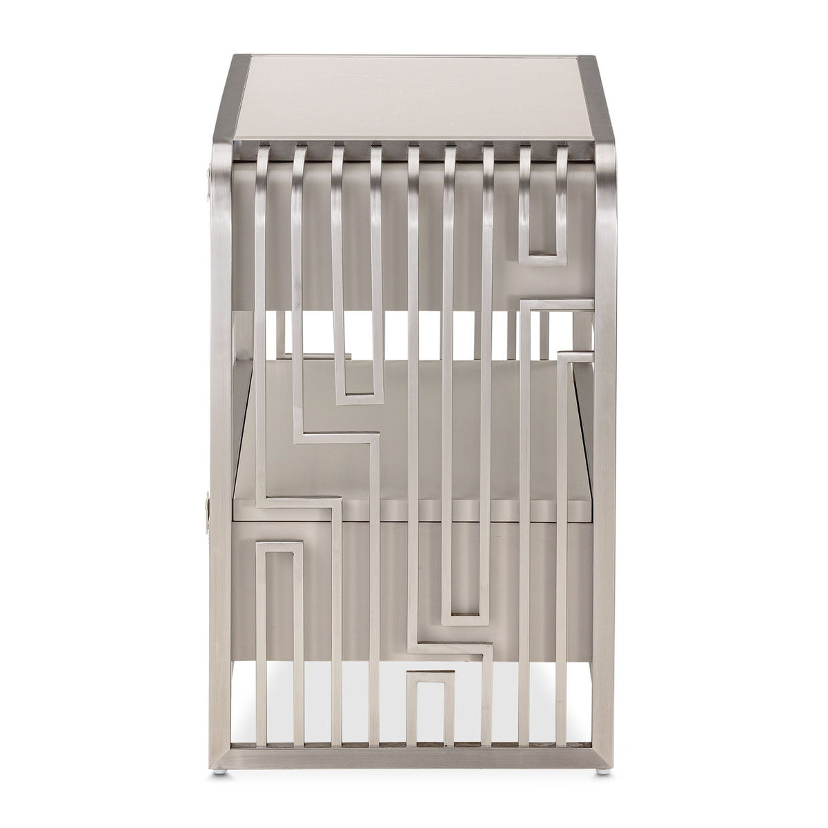 Roxbury Park - Metal Nightstand - Stainless Steel