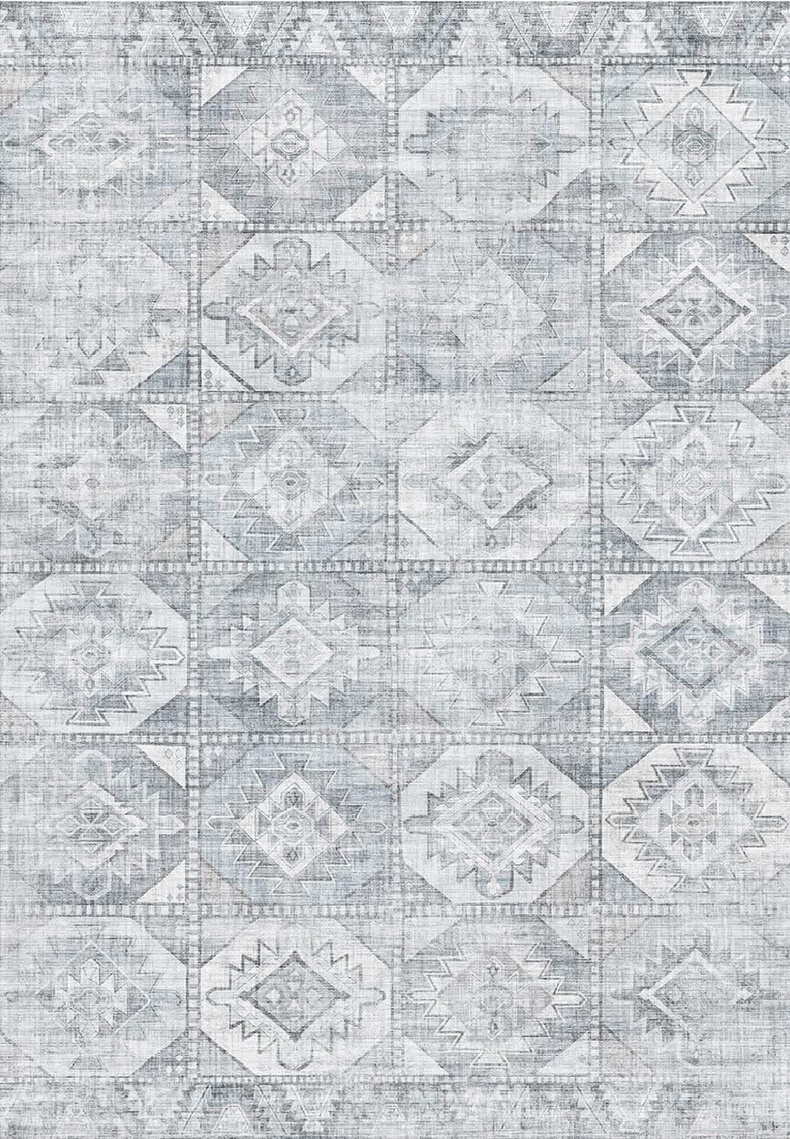 Toucan - 5' X 7' Washable Non - Slip Area Rug - Silver