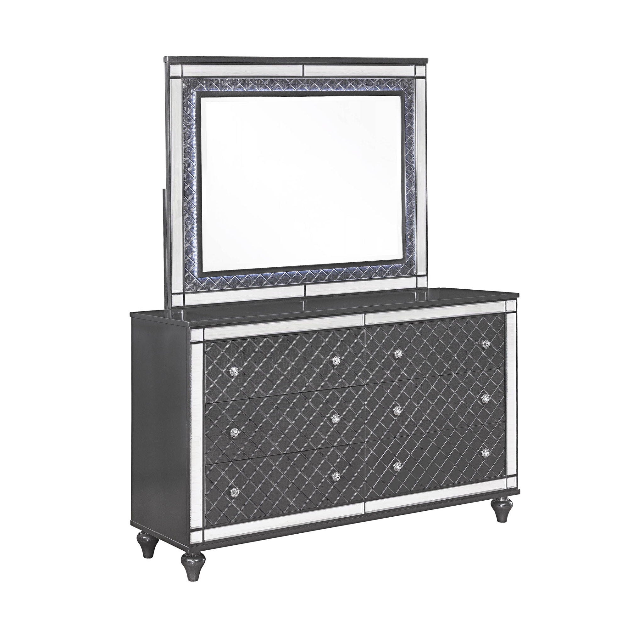 Refino - King 5 Piece Bedroom Set - Gunmetal