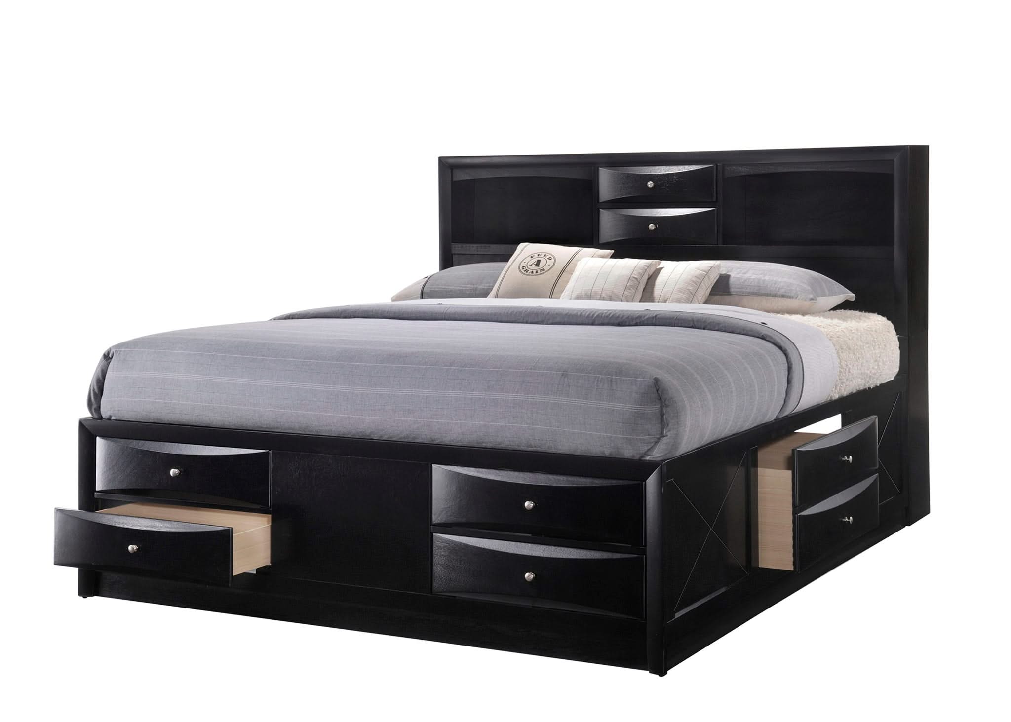 Emily - King 5 Piece Bedroom Set - Black