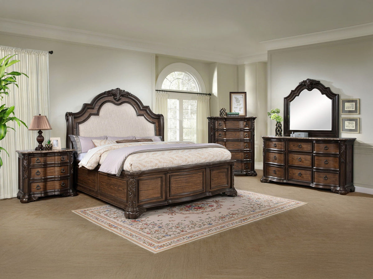 Ludwig - Queen Bed - Dark Brown