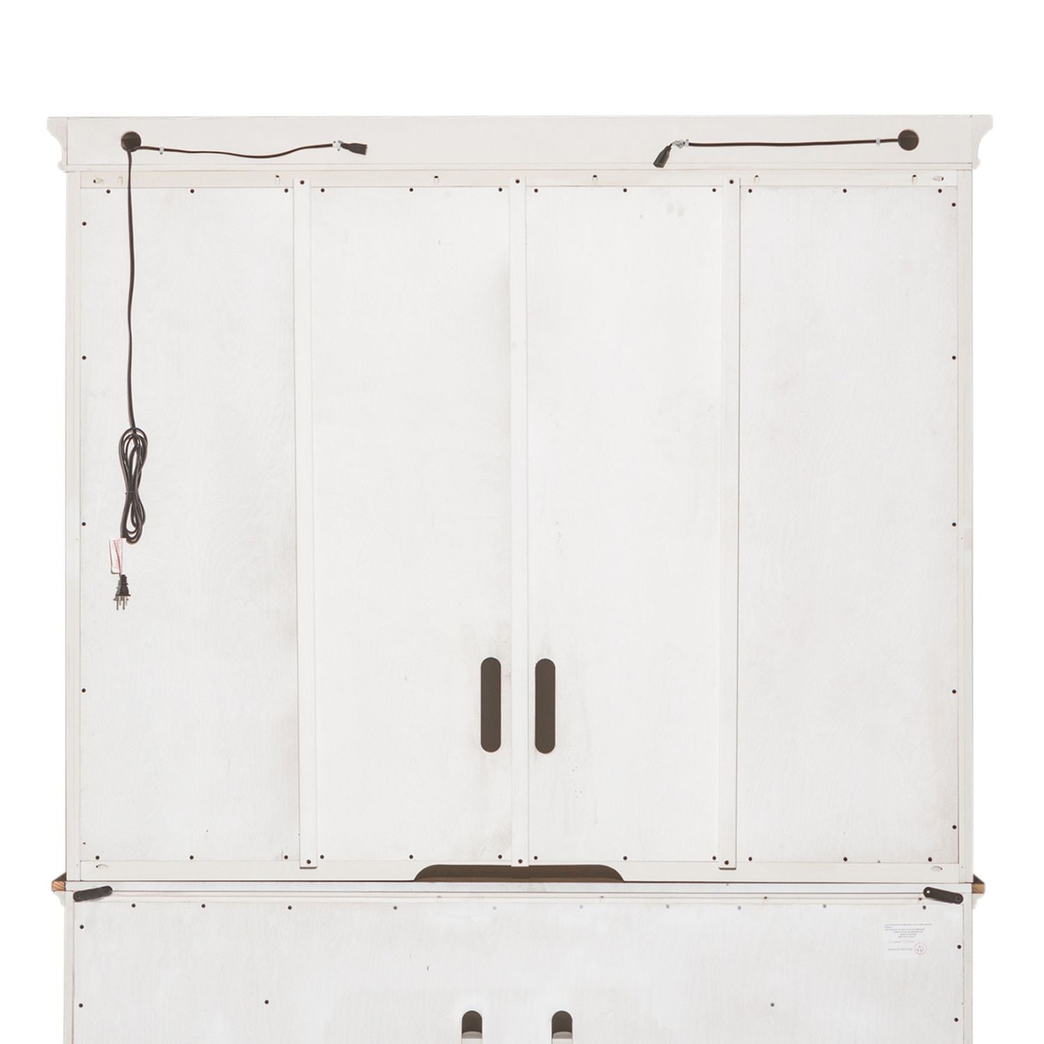 Morgan Creek - Entertainment Hutch - Antique White / Wirebrushed Tobacco Accents
