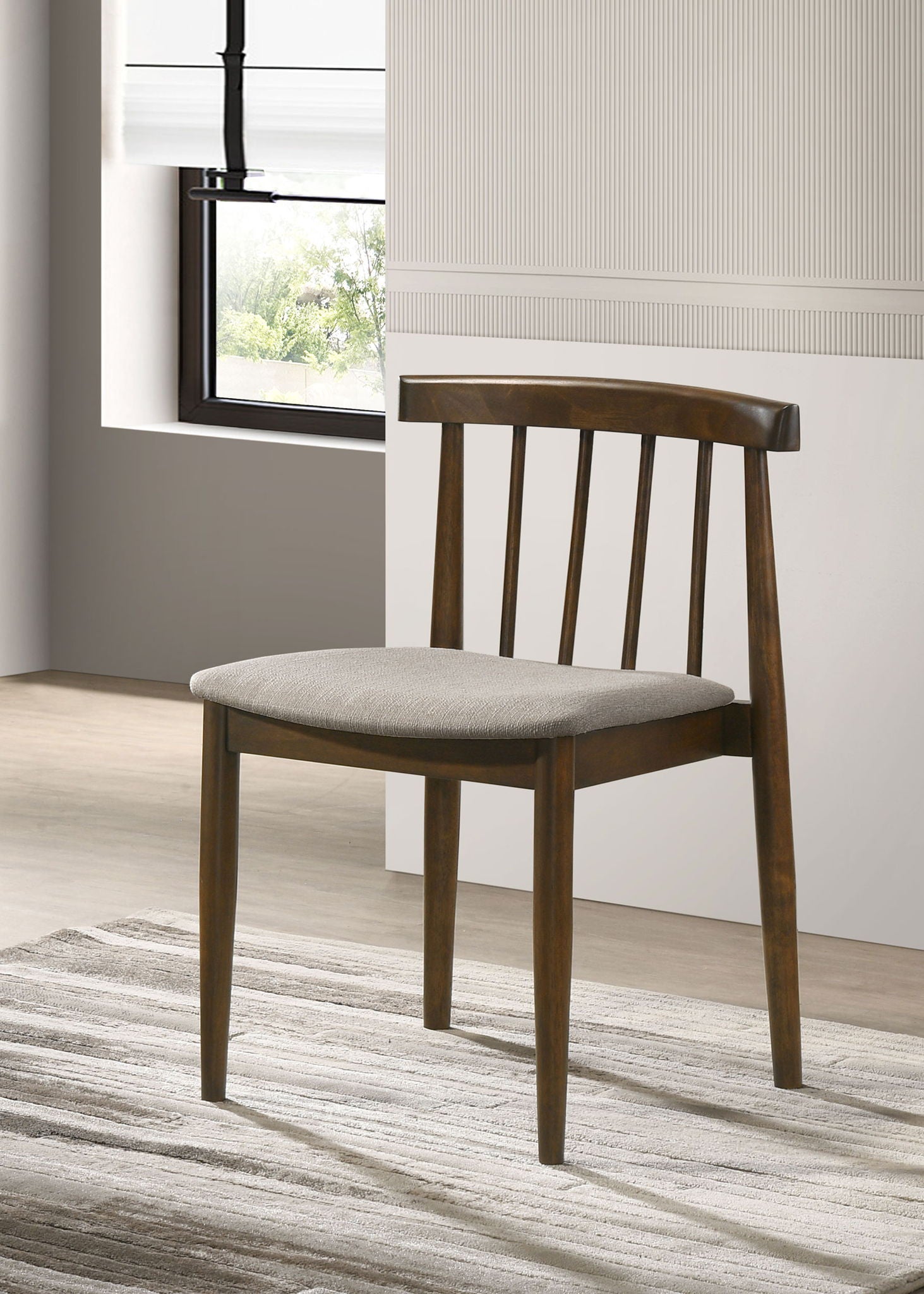 Cullen Dining Side Chair Upholstered Seat Dark Walnut (Set of 2)