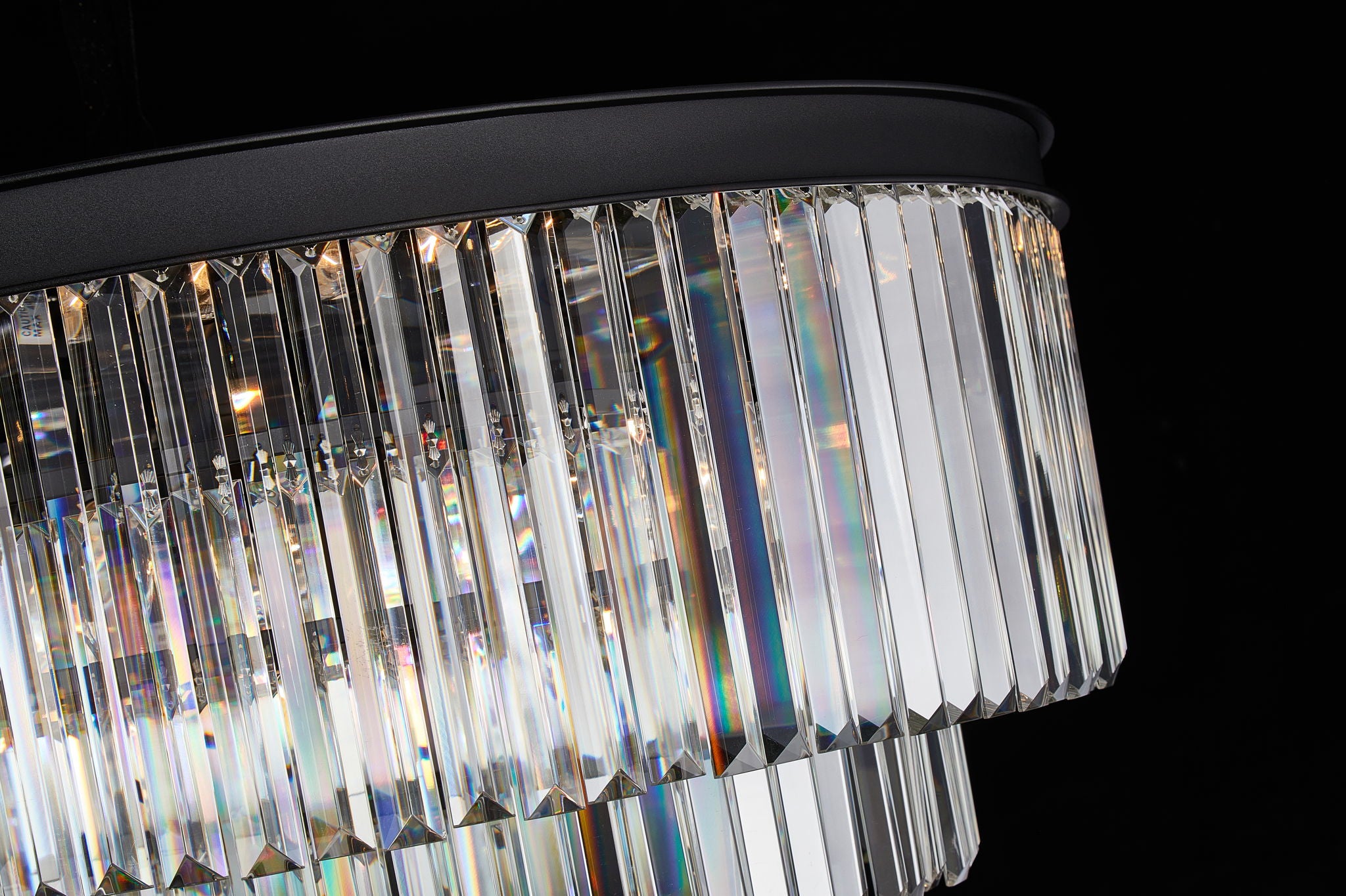 Michael Amini Lighting - Allure 28-Light Round Crystal Chandelier - Matte Black / Pearl Silver