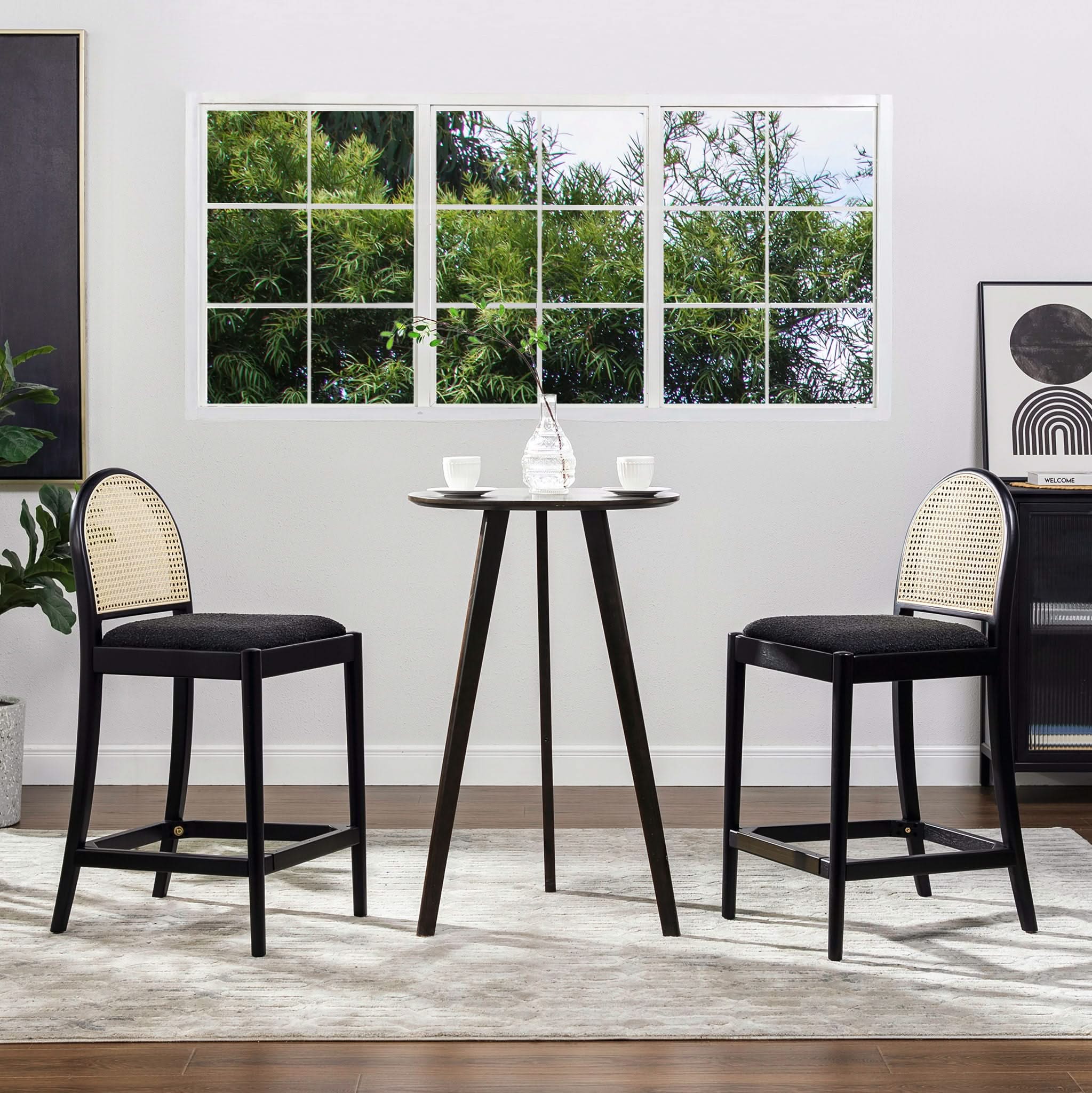 Panama - Curved Back Cane Counter Stool (Set of 2)