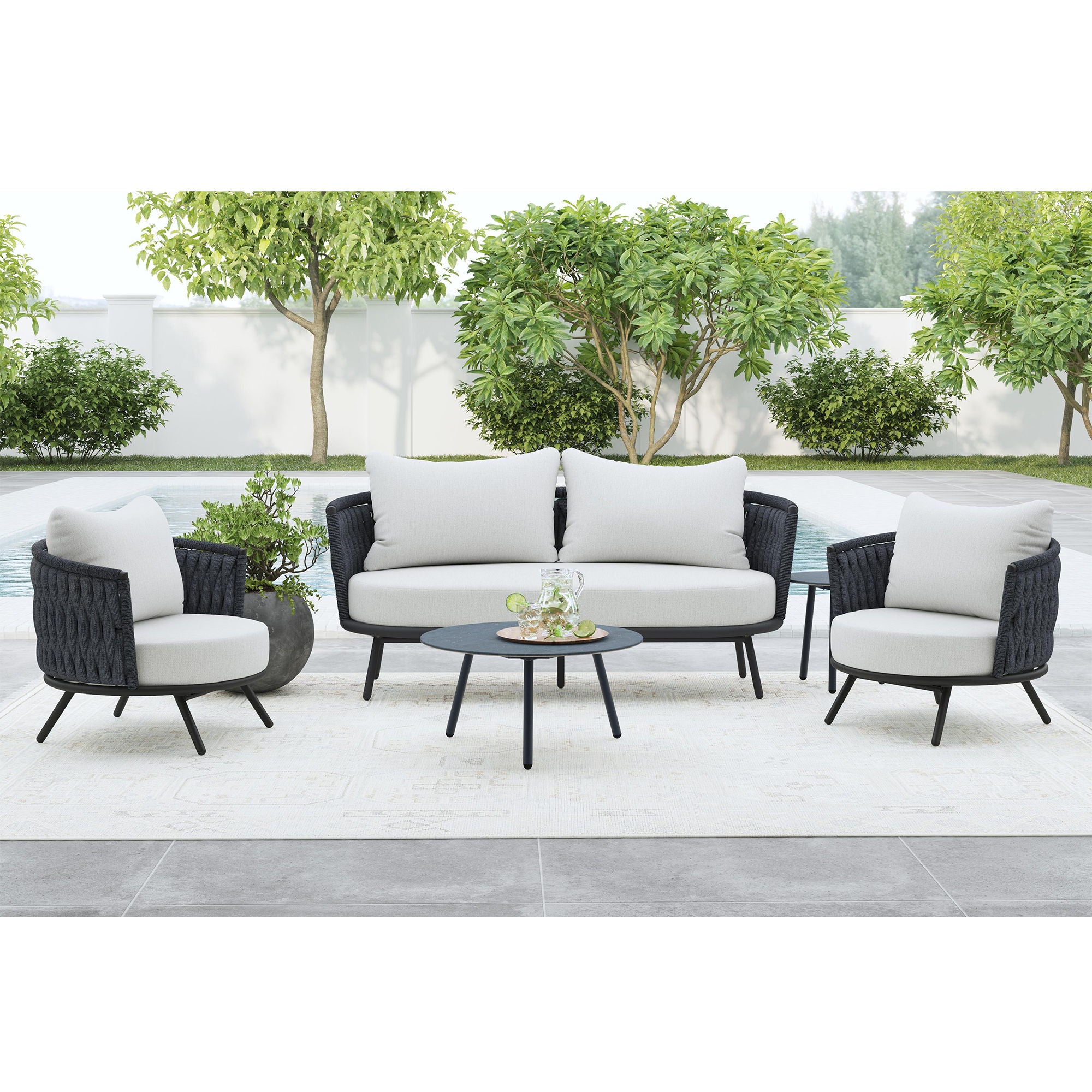 Bali - Chairs With Olefin (Set of 2) - Dark Gray