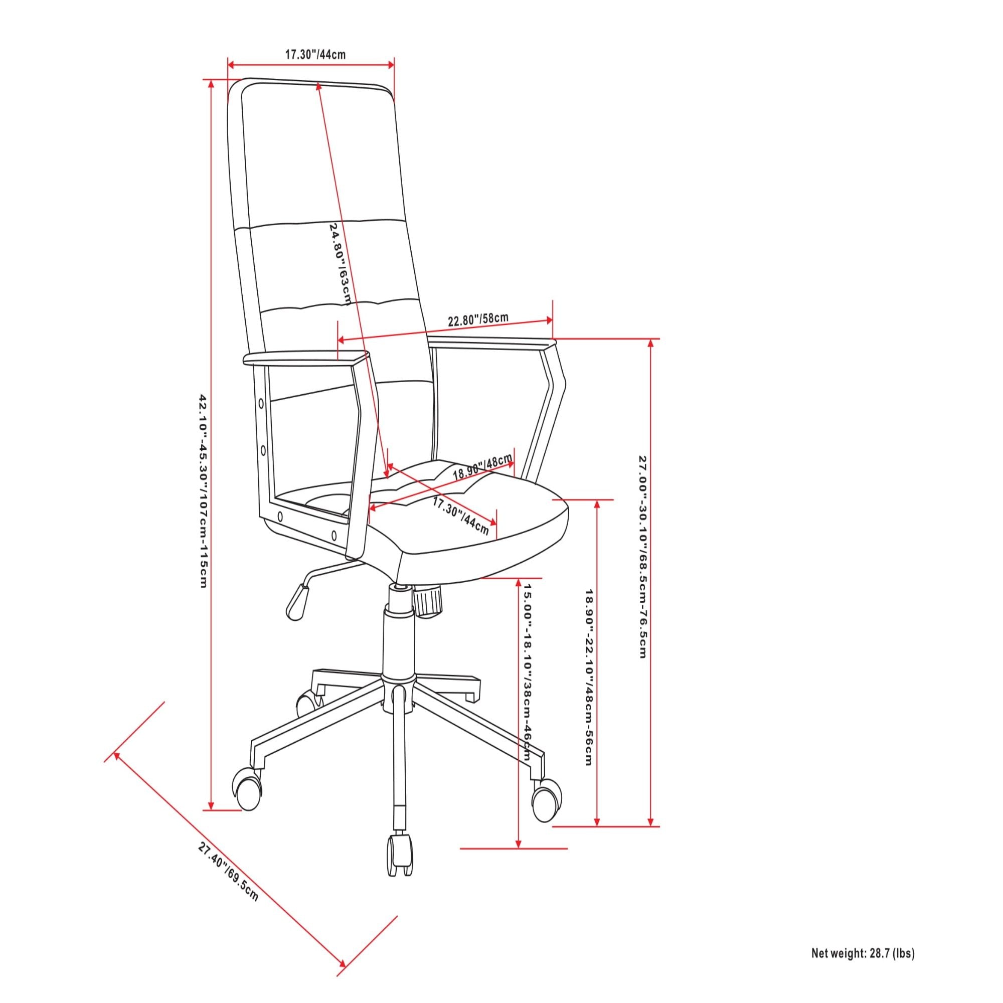 Foley - Swivel Office Chair - Distressed Blue