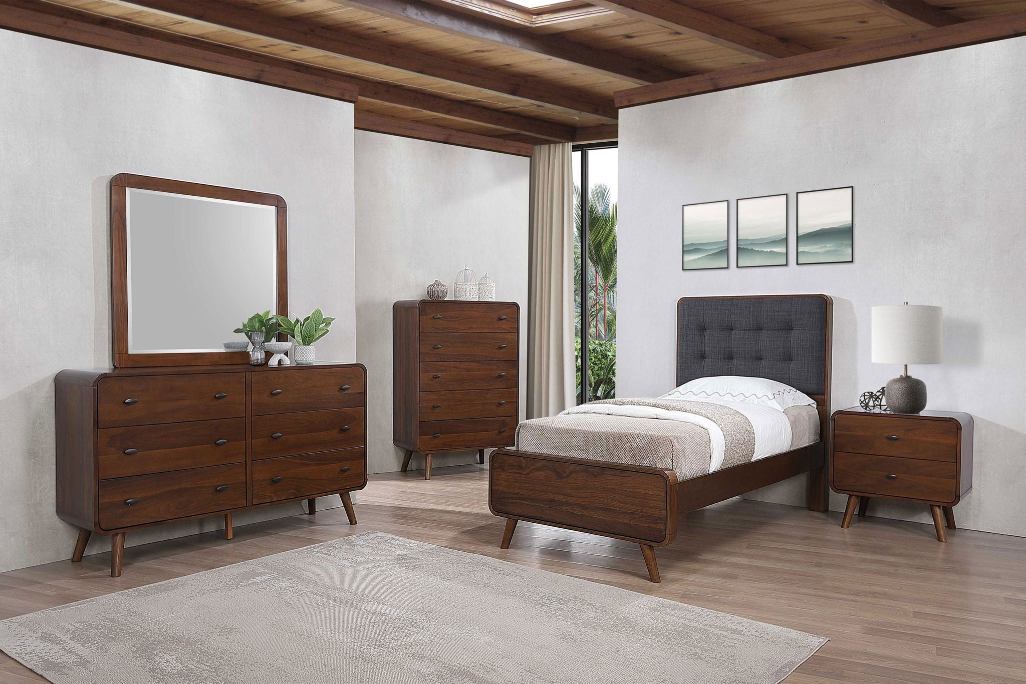Robyn 5-piece Twin Bedroom Set Dark Walnut