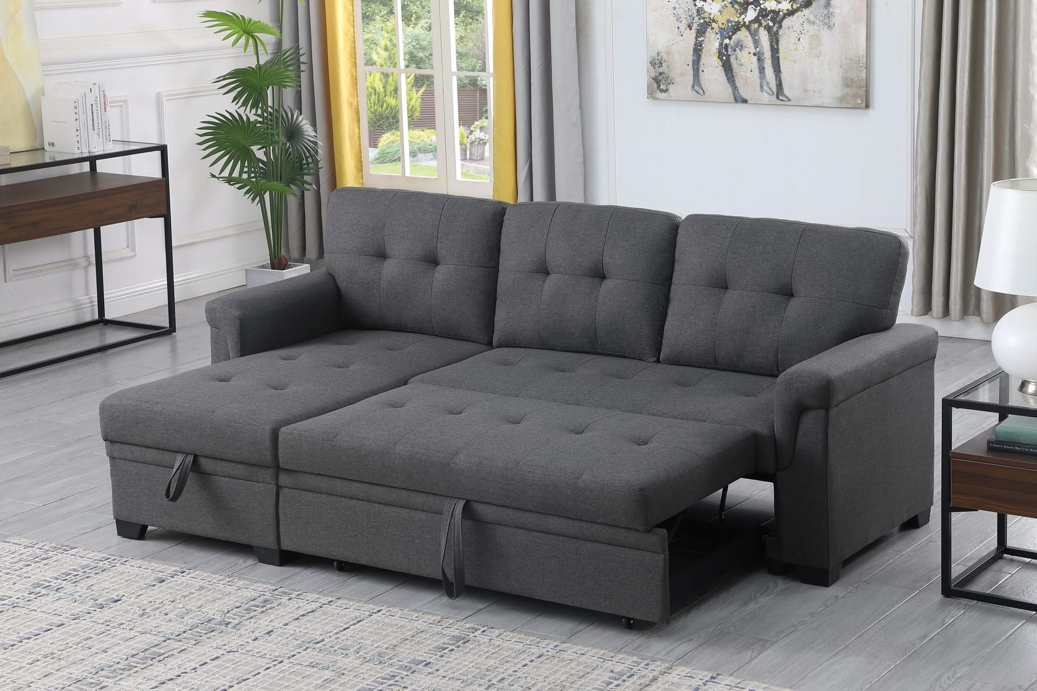 Lucca - Reversible Sleeper Sectional Sofa With Storage Chaise