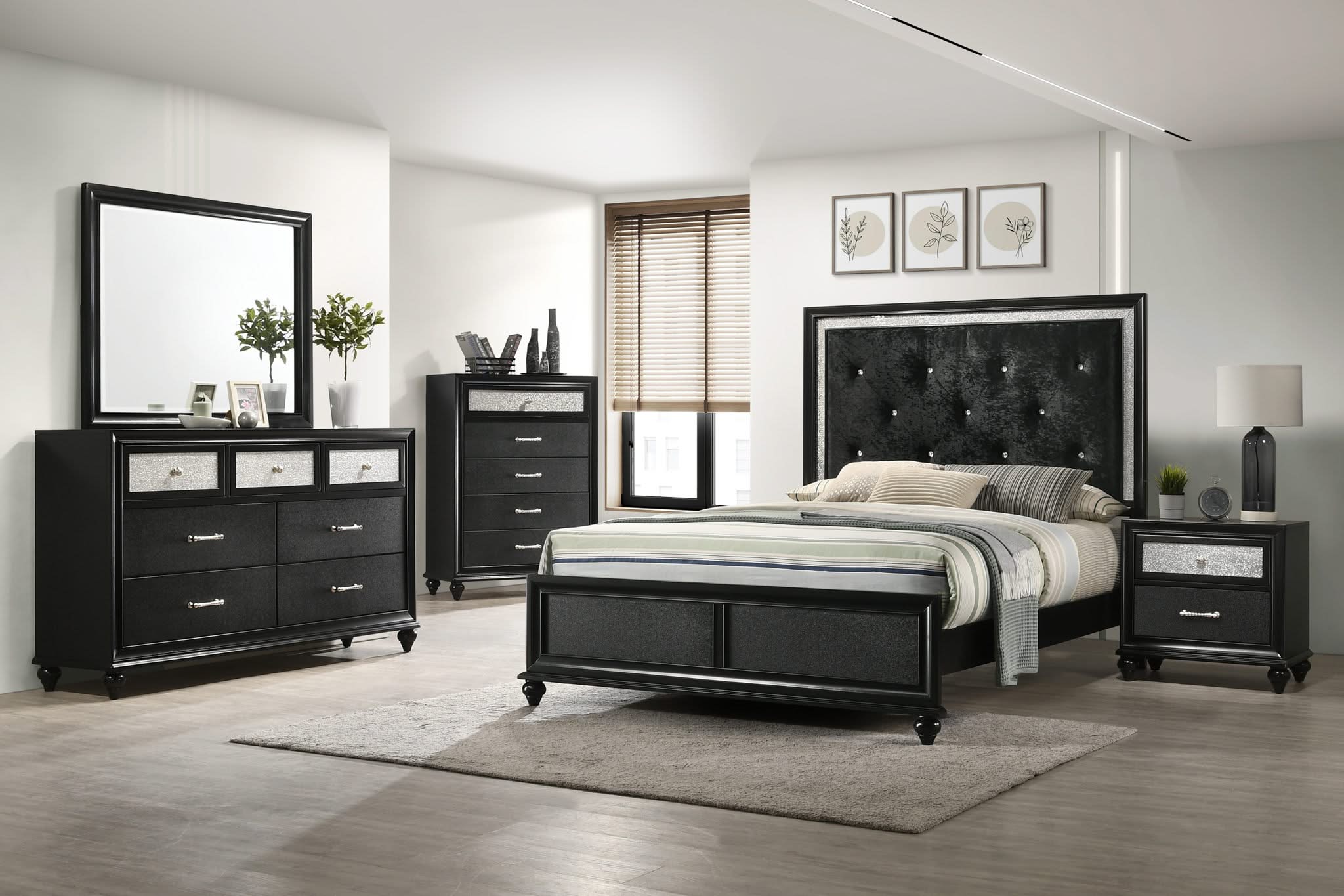 Lila - Dresser And Mirror - Black