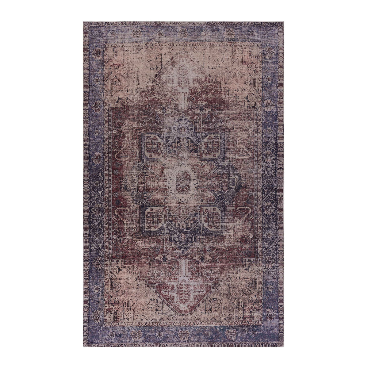Maval - 3' X 5' Washable Area Rug - Burgundy