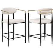 Tina Fabric Upholstered Counter Chair Beige (Set of 2)