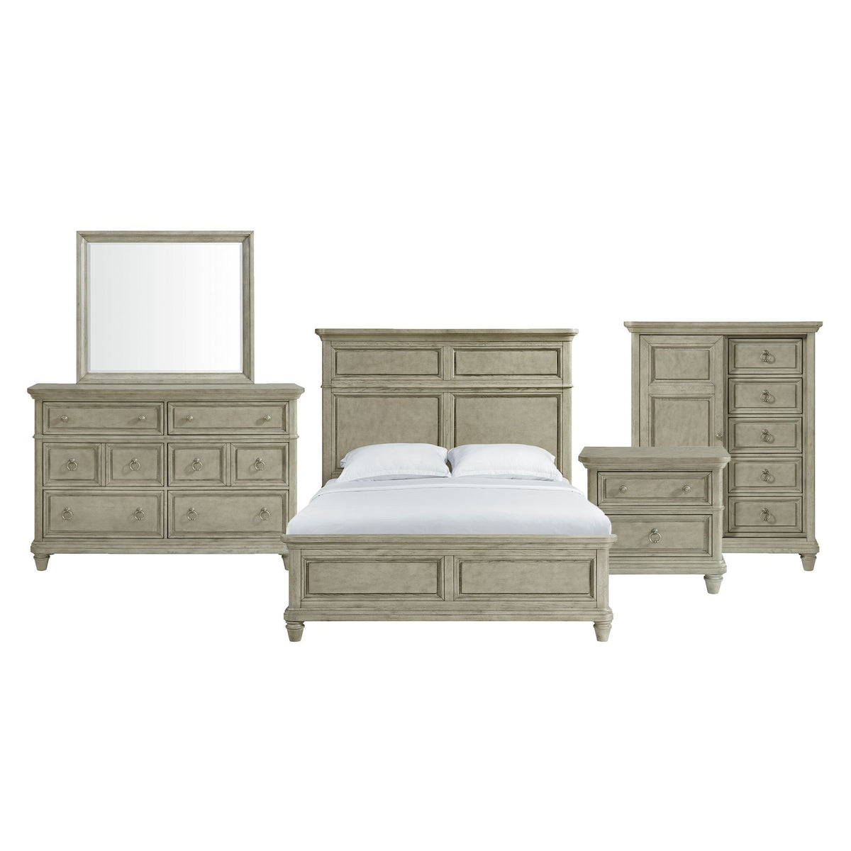 Whit-Ash - Panel Bedroom Set With Door Chest