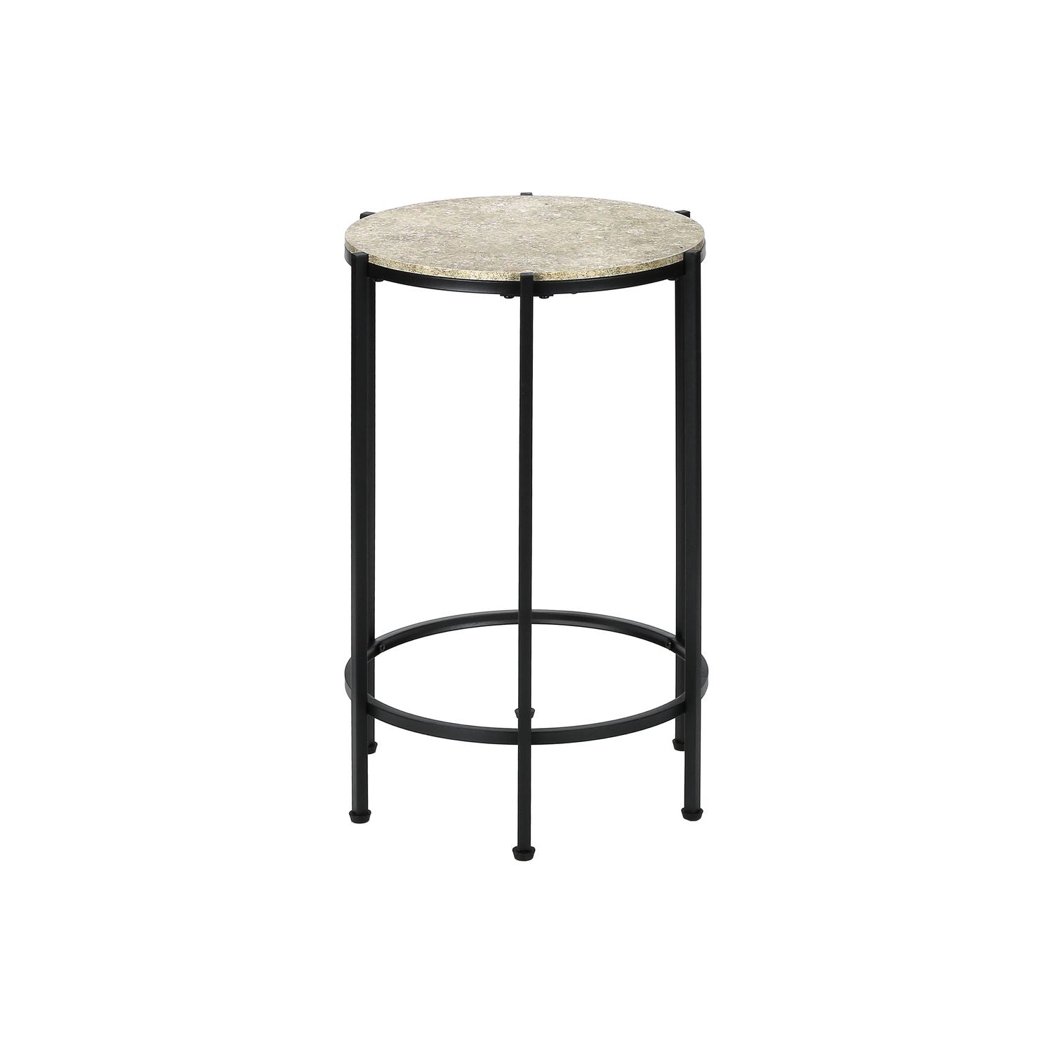 Round Accent Table For Living Room - Black