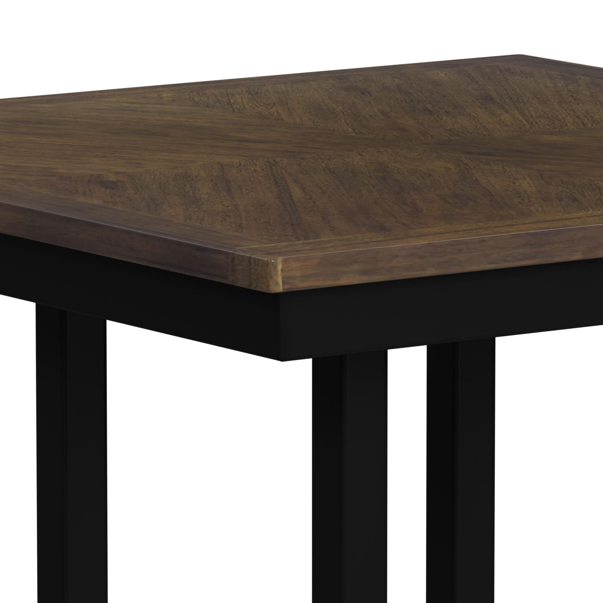 Brooks - 5 Piece Counter Set With Table And 4 Upholstered Seat & Wood Back Chairs - Medium Brown & Black