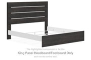 Hollivern - King Panel Headboard/Footboard - Dark Gray