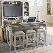 Heartland - 4 Piece Dining Room Set - Antique White / Tobacco Tops