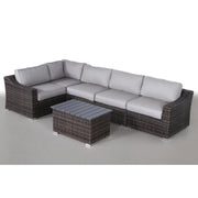Outdoor 4 Person Garden Seating Set, Resin Wicker, Weather Resistant - Brown Mix