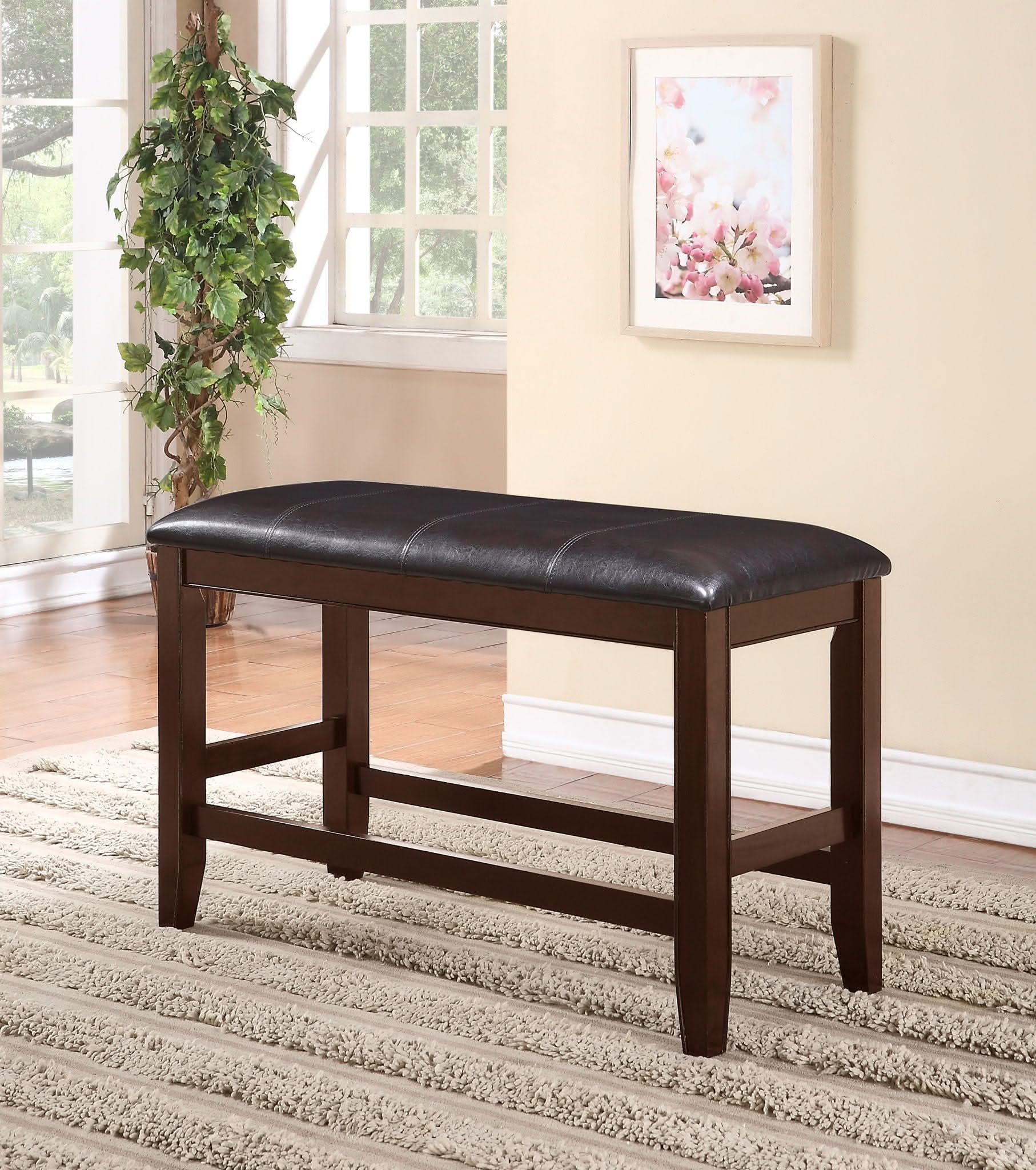 Fulton - Counter Height Bench - Dark Brown