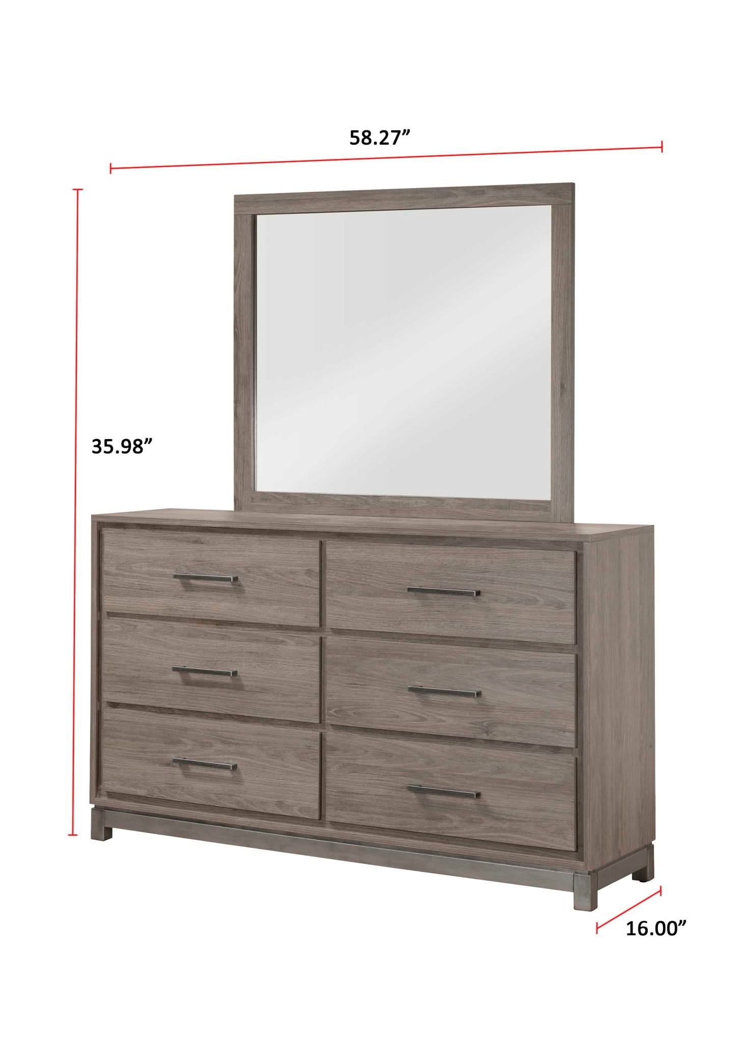River - Dresser And Mirror - Light Brown