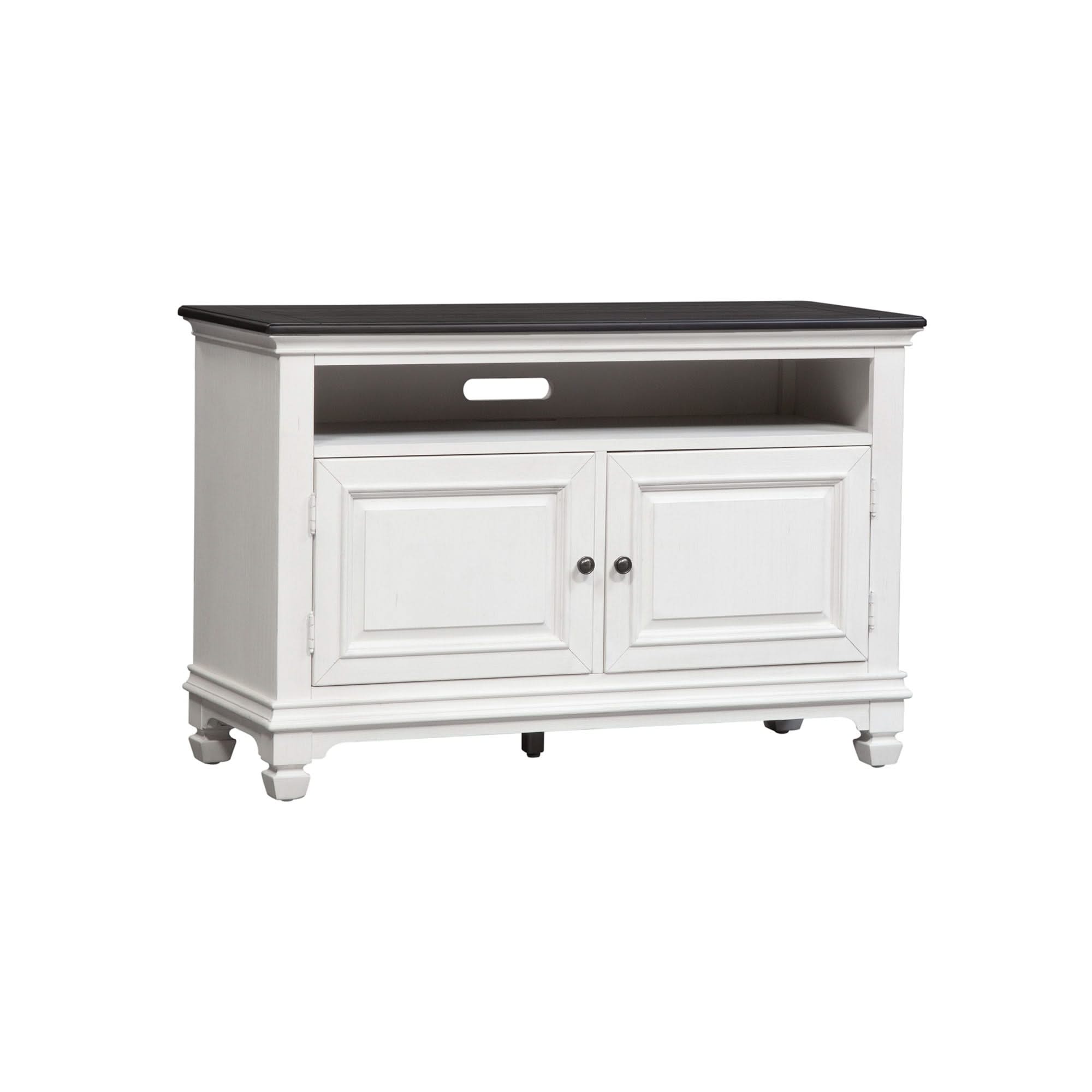 Allyson Park - 46" TV Console - Wirebrushed White / Charcoal