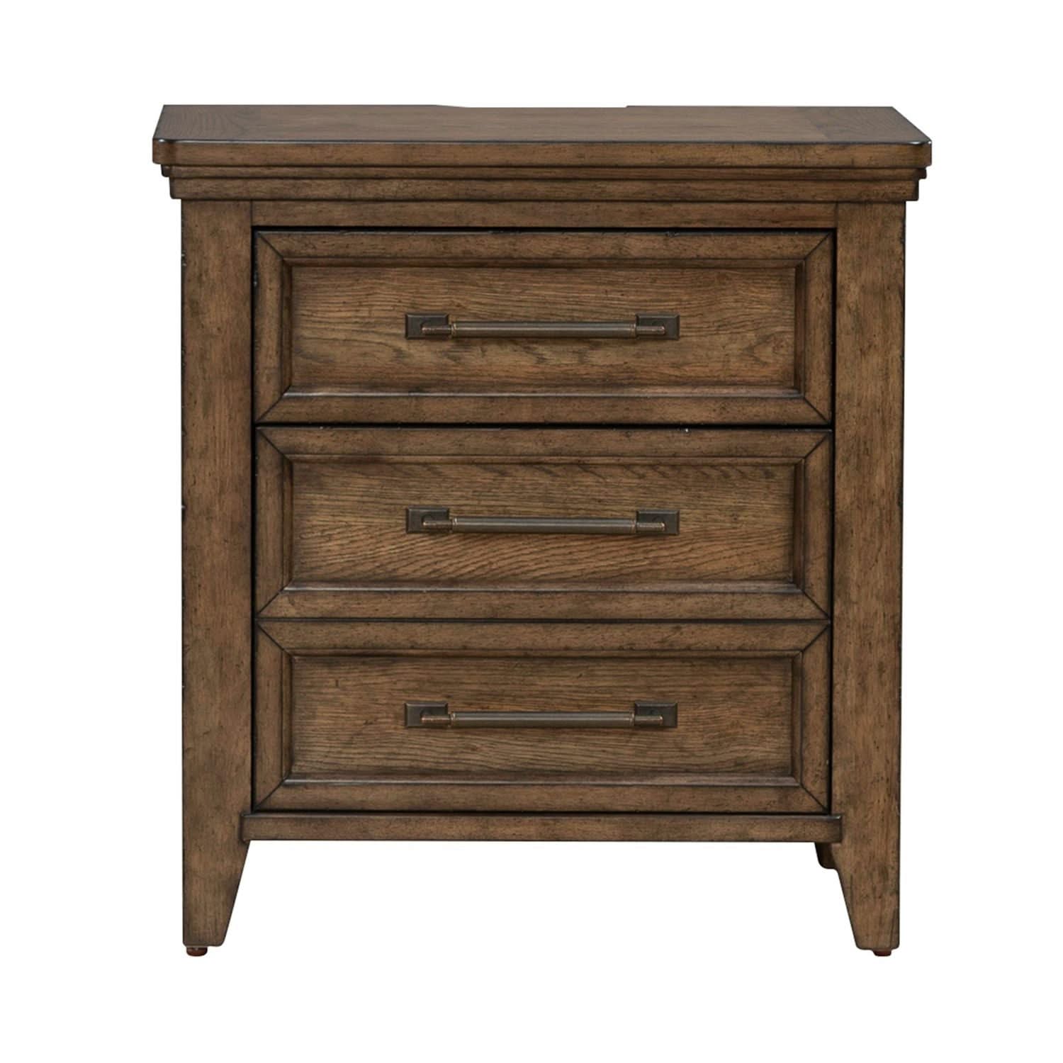 Carolina Park - Nightstand With Charging Station - Amber Brown