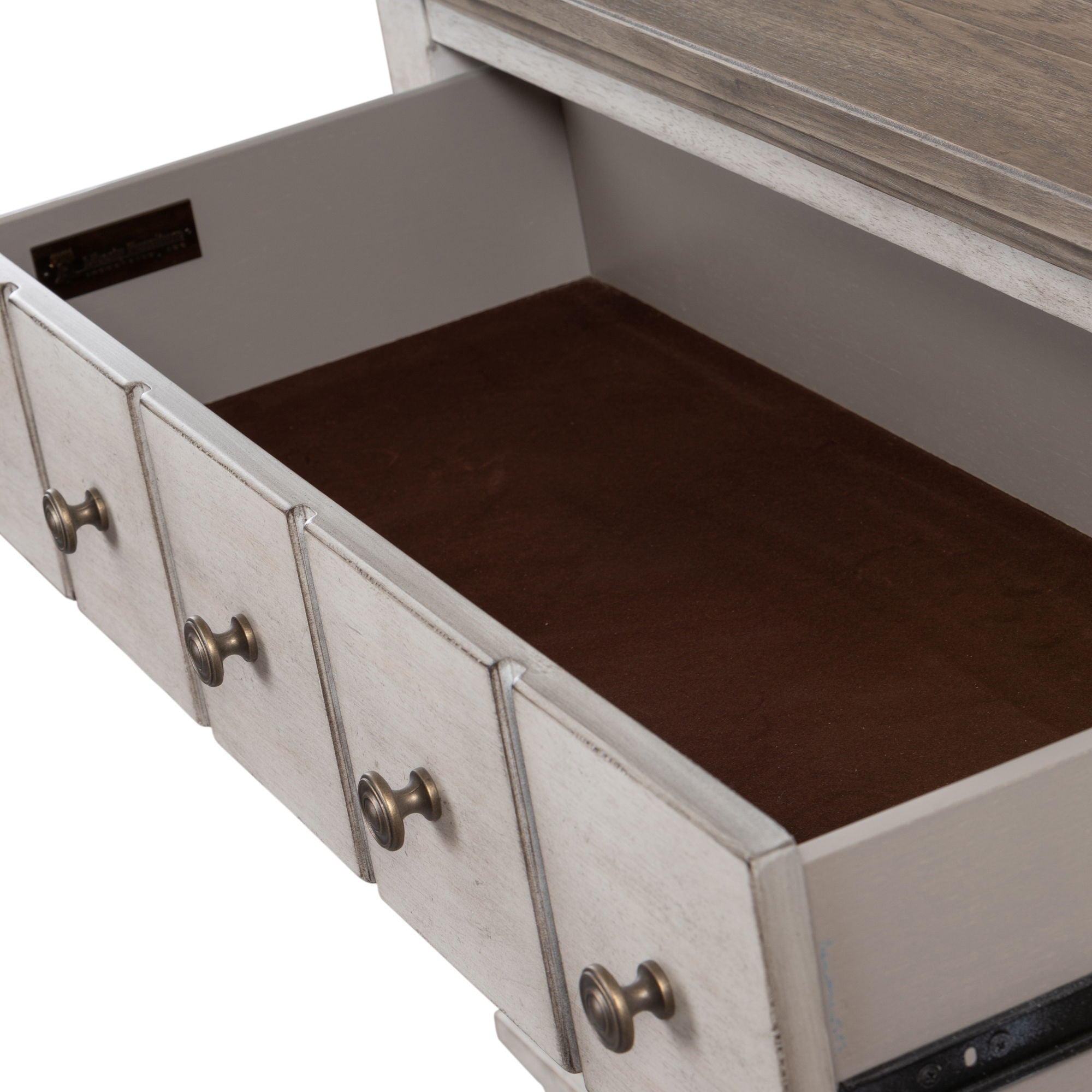 Heartland - 5 Drawer Chest - Antique White / Tobacco Tops