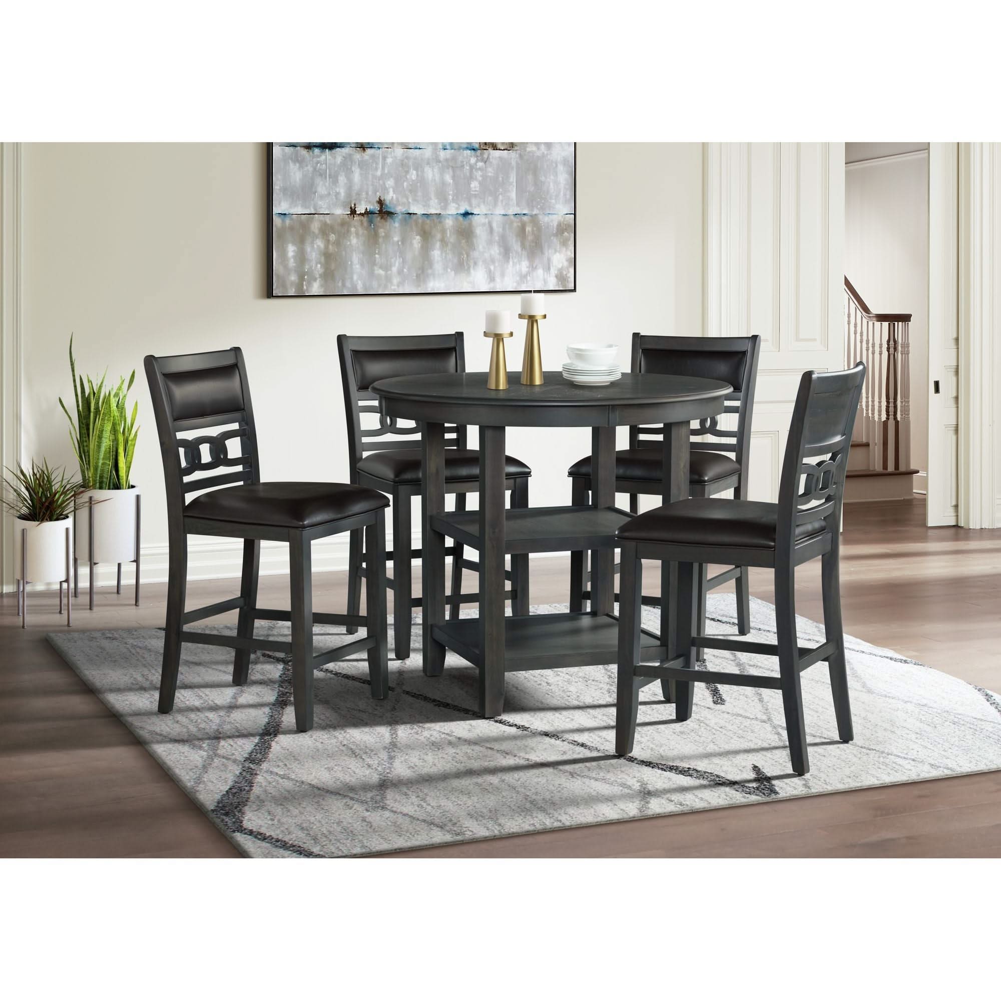 Amherst - Counter Table With Wood Leg - Gray Finish