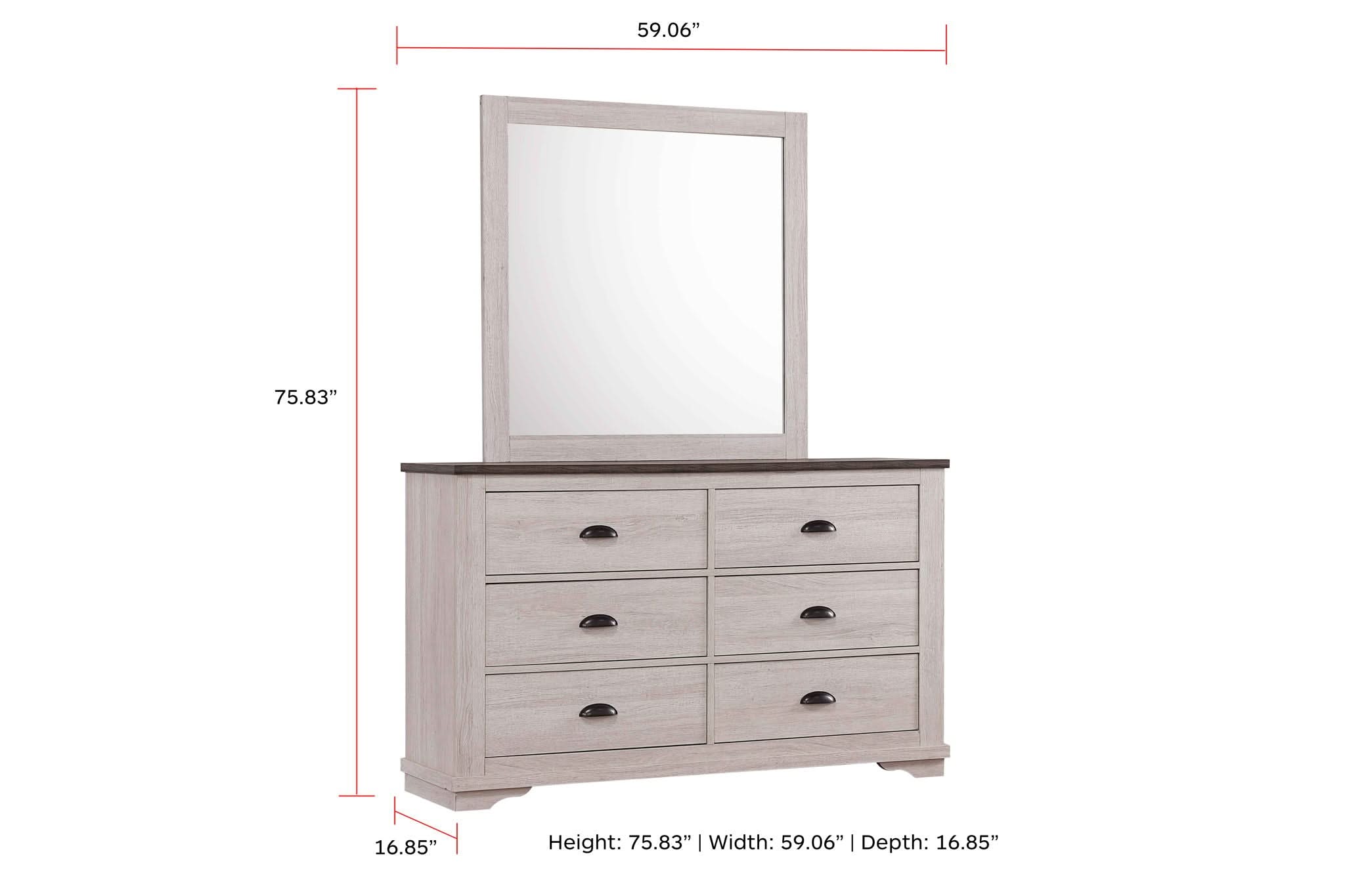Coralee - Queen 4 Piece Bedroom Set - Chalk / Gray