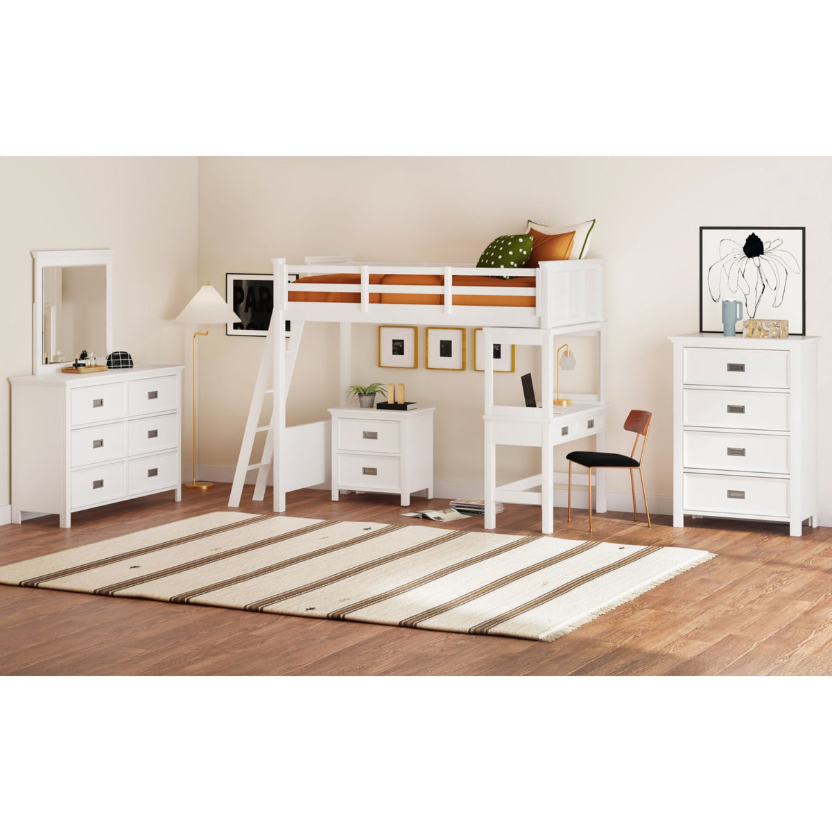 Hampton Kids - Loft With Ladder And Desk With Speaker