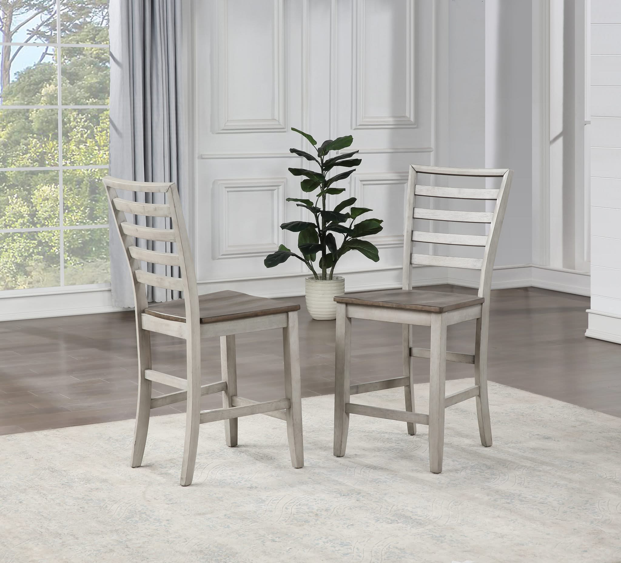 Abacus - Counter Chair (Set of 2) - Alabaster / Honey