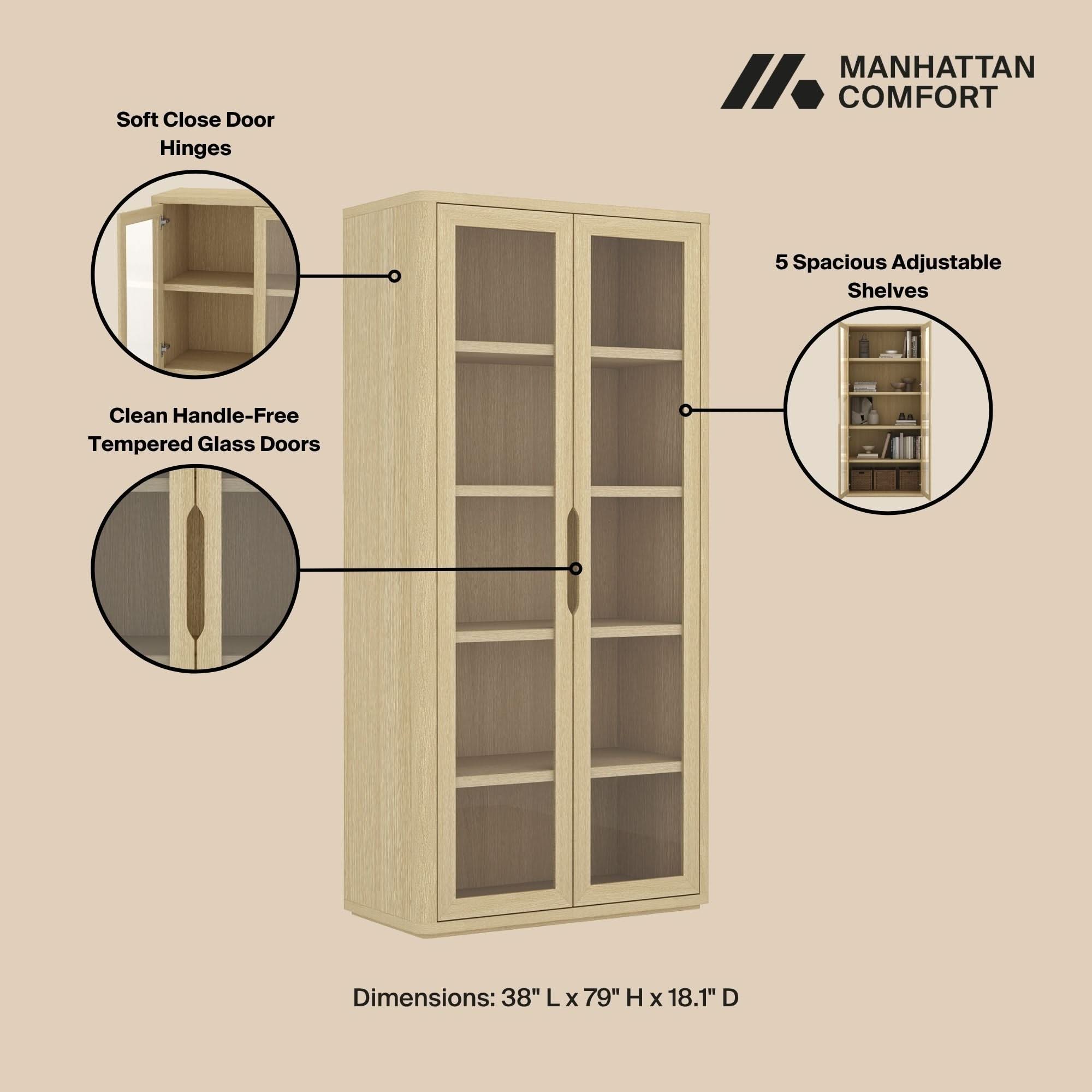 Rivington - Bookcase Cabinet With Glass Doors