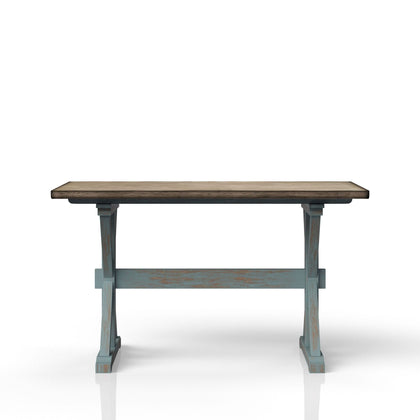 X Based Counter Height Dining Table - Aqua Blue