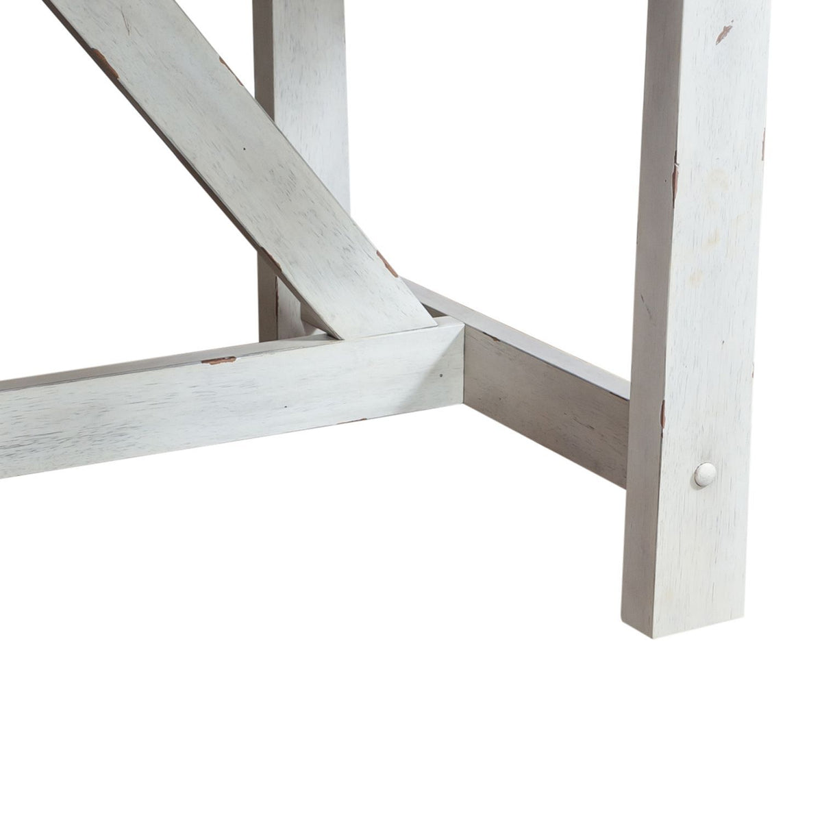 Farmhouse - Fixed Top Trestle Table - Two Tone White / Wood Tone