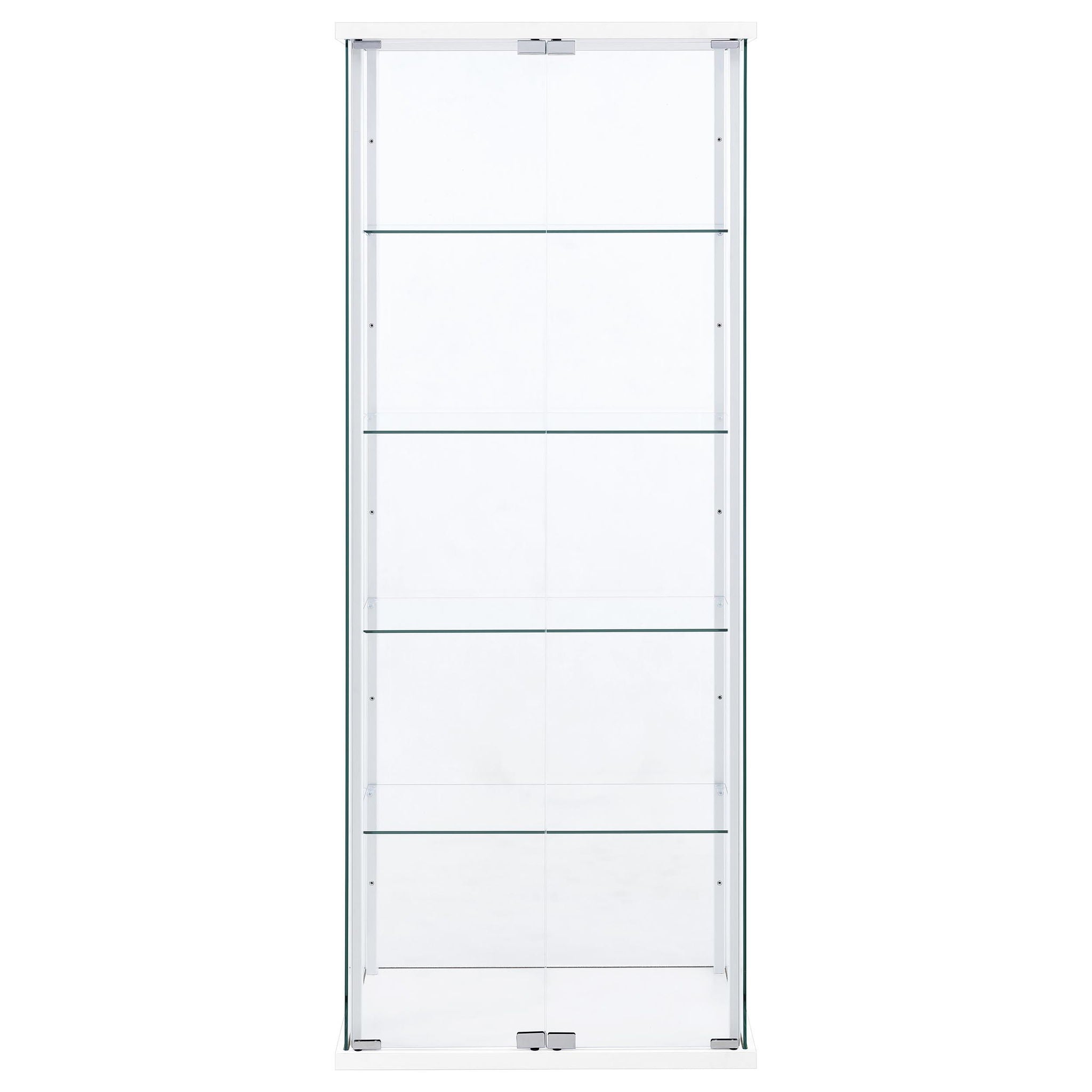 Delphinium 4-Shelf Clear Glass Curio Display Cabinet White